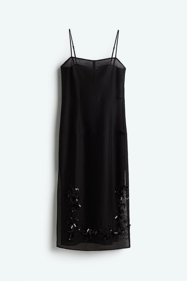 Sheer embellished dress - Black - 1