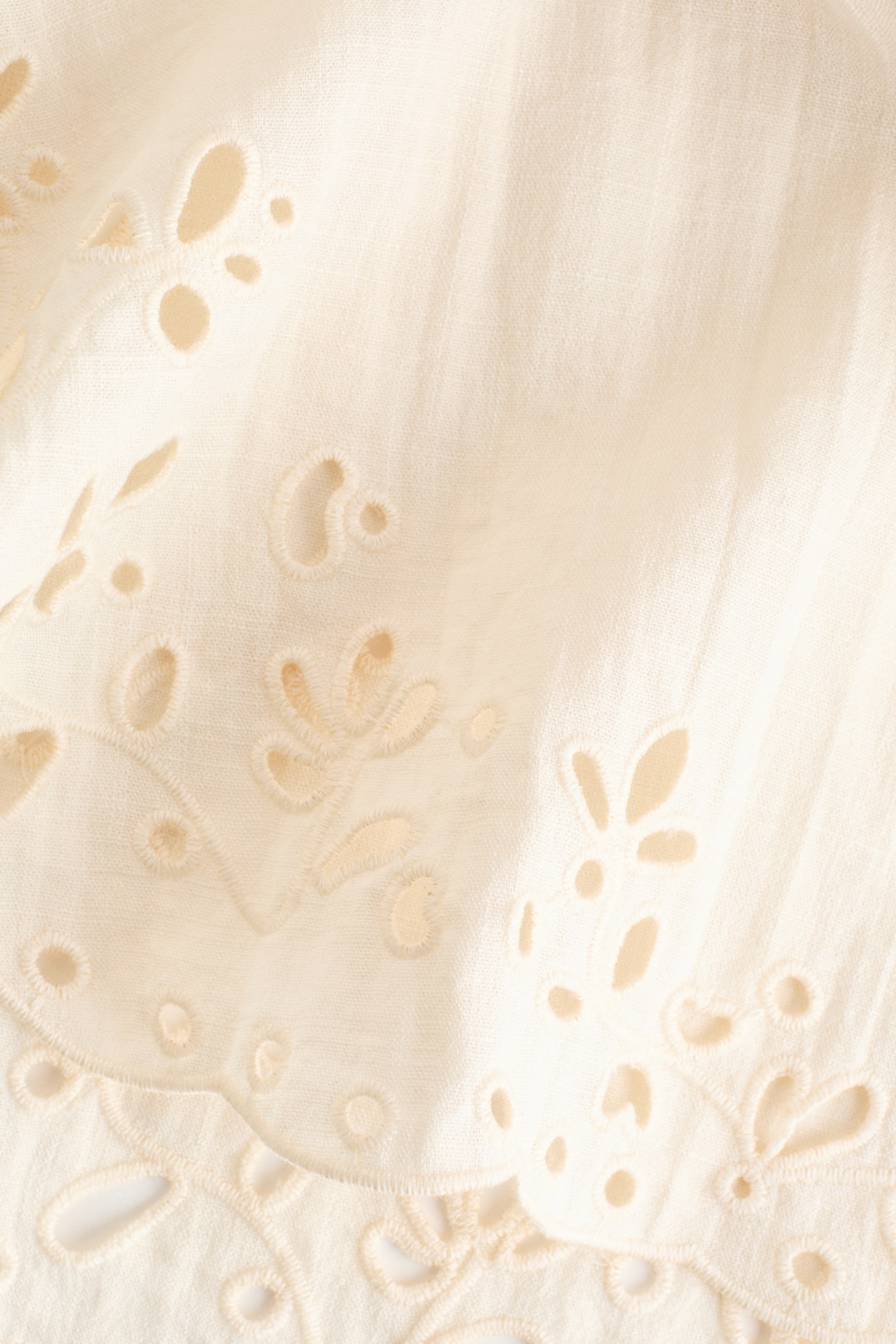 Broderie anglaise beach shirt - Cream - 6