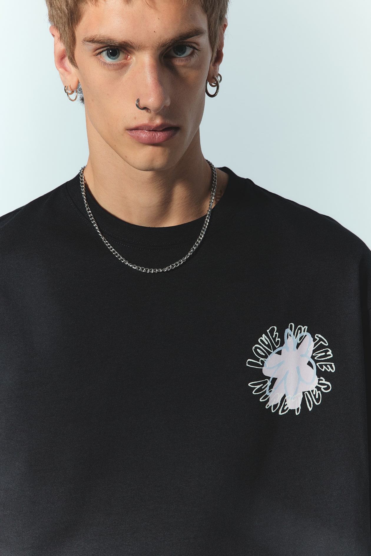 Loose Fit Printed T-shirt - Black/Love - Men | H&M US