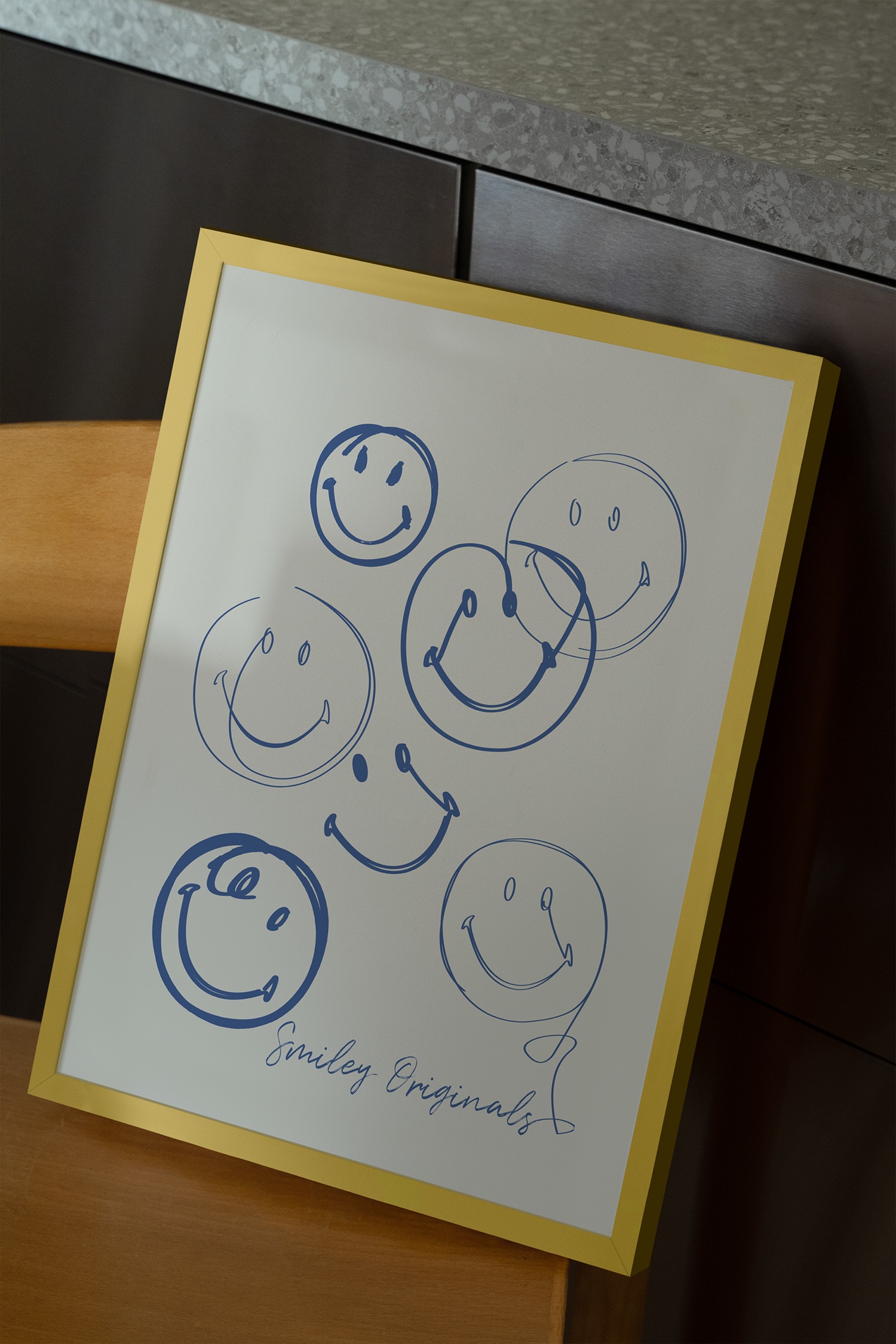 Smiley® Lines Poster - Blau