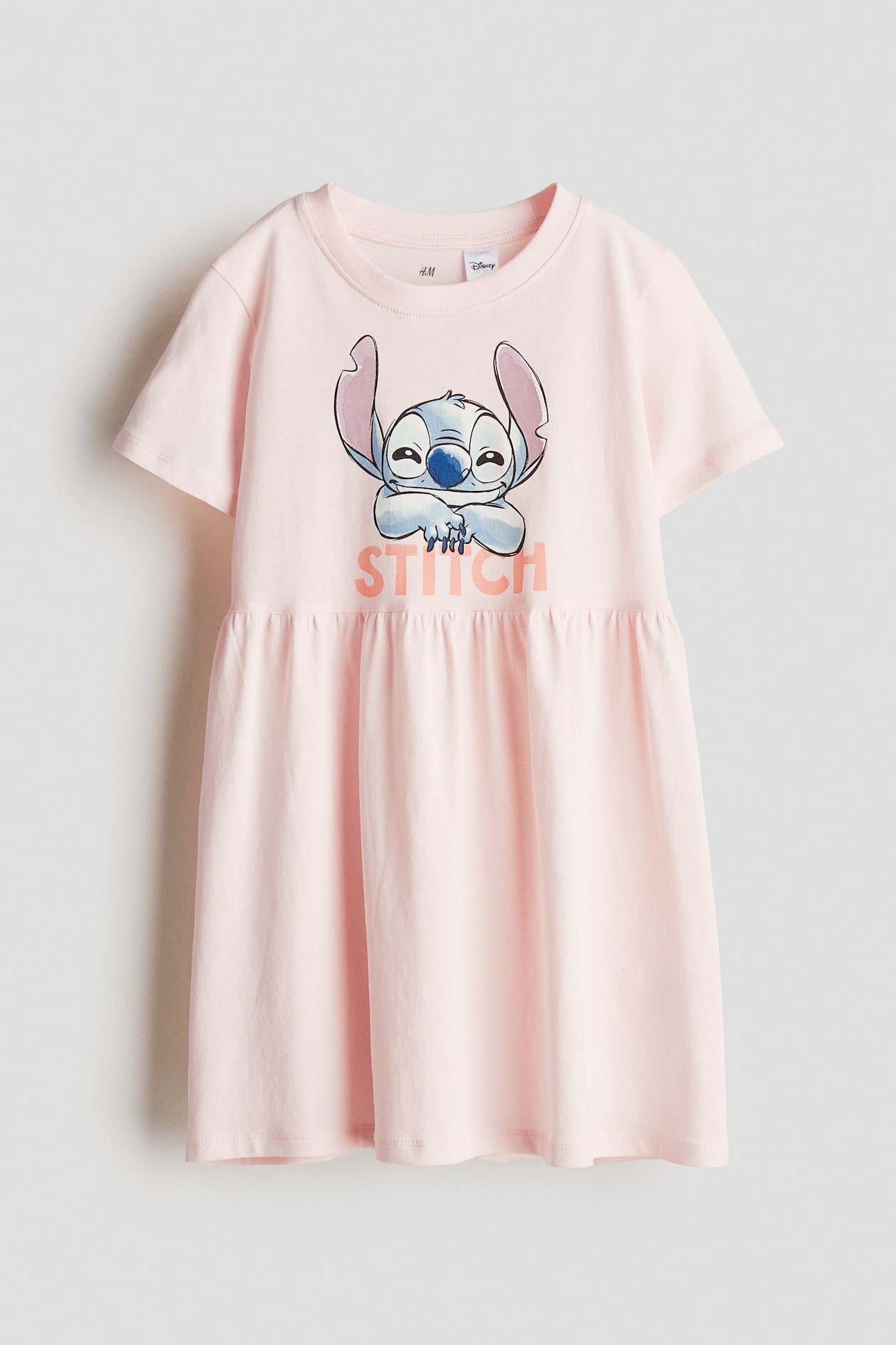 Light pink/Lilo & Stitch Printed Jersey Dress for kids | H&M US