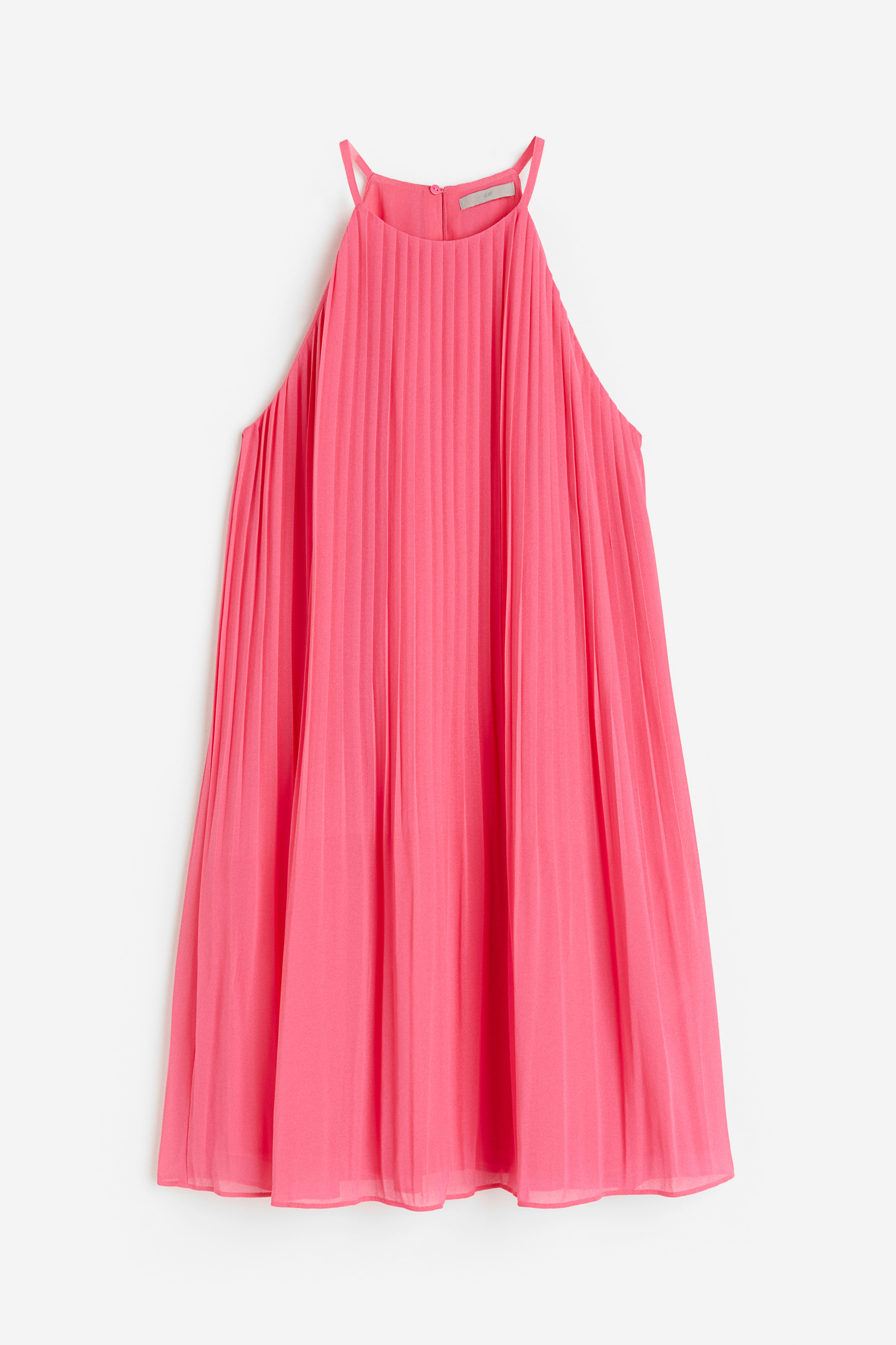 pleated chiffon dress