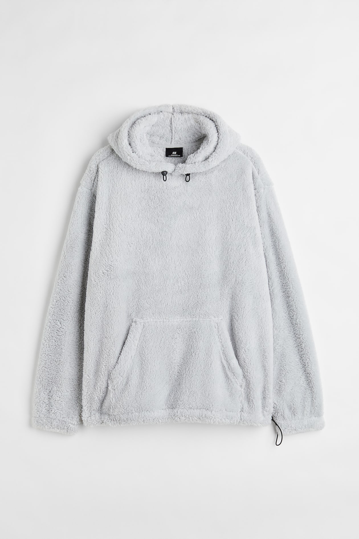 Grey Fluffy Sweater Heren Relaxed Fit Pile Hoodie Light Gray Men