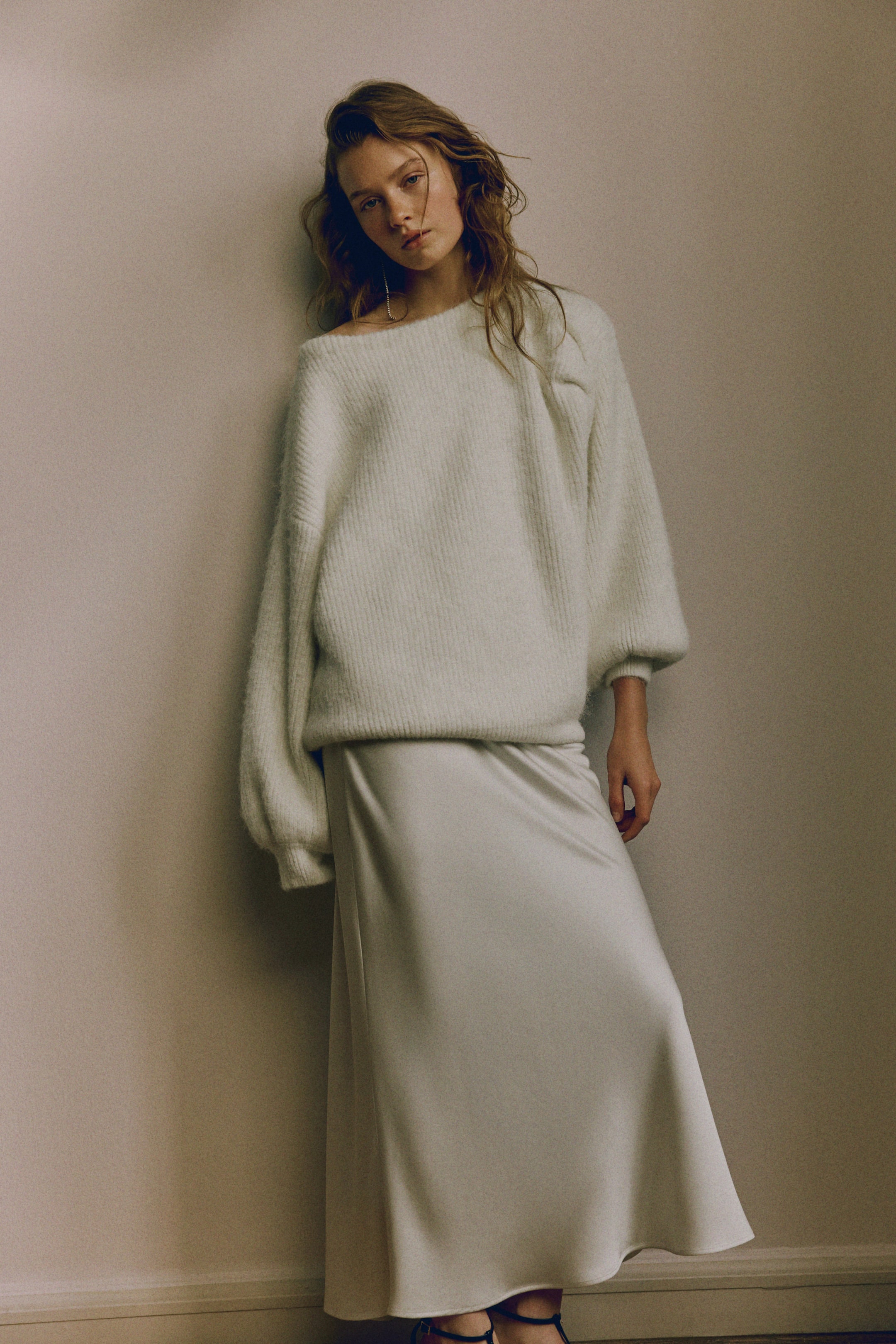 拡大画像を表示: Oversized boat-neck jumper - ホワイト - レディース | H&M JP 1