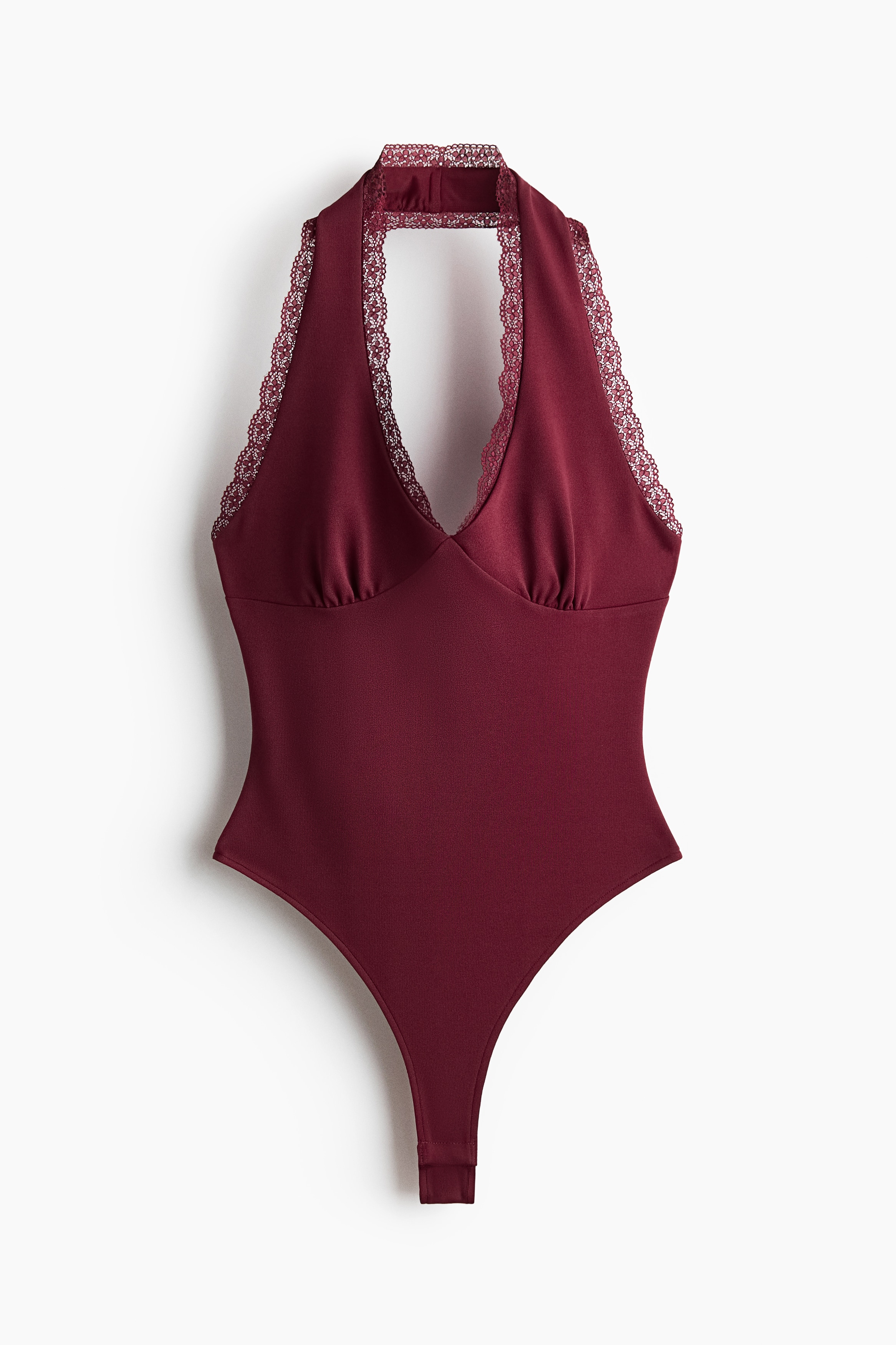 Body halterneck s krajkovými lemyModel
