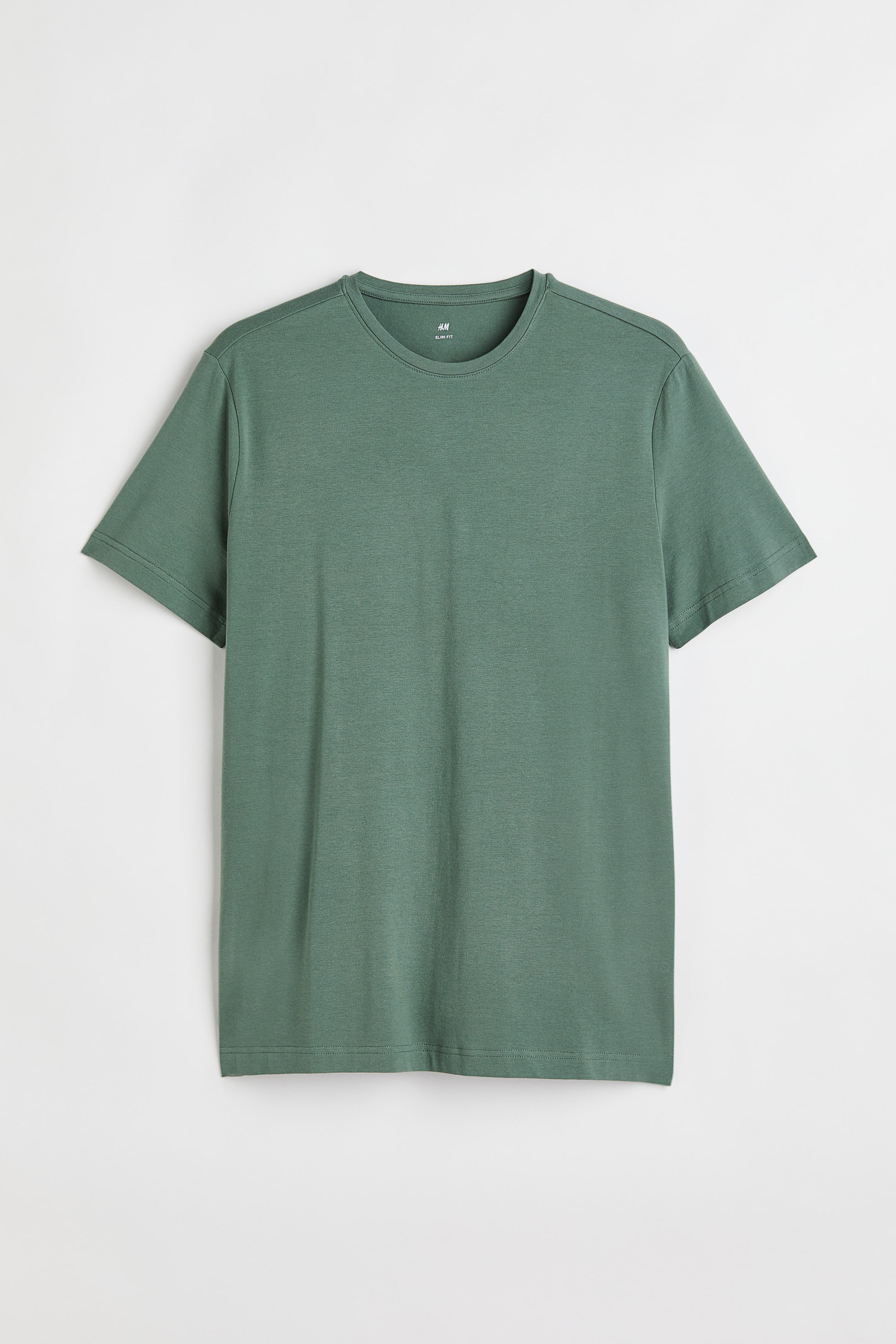 Ver imagen más grande: Camiseta Slim Fit - Verde salvia - HOMBRE | H&M ES 1