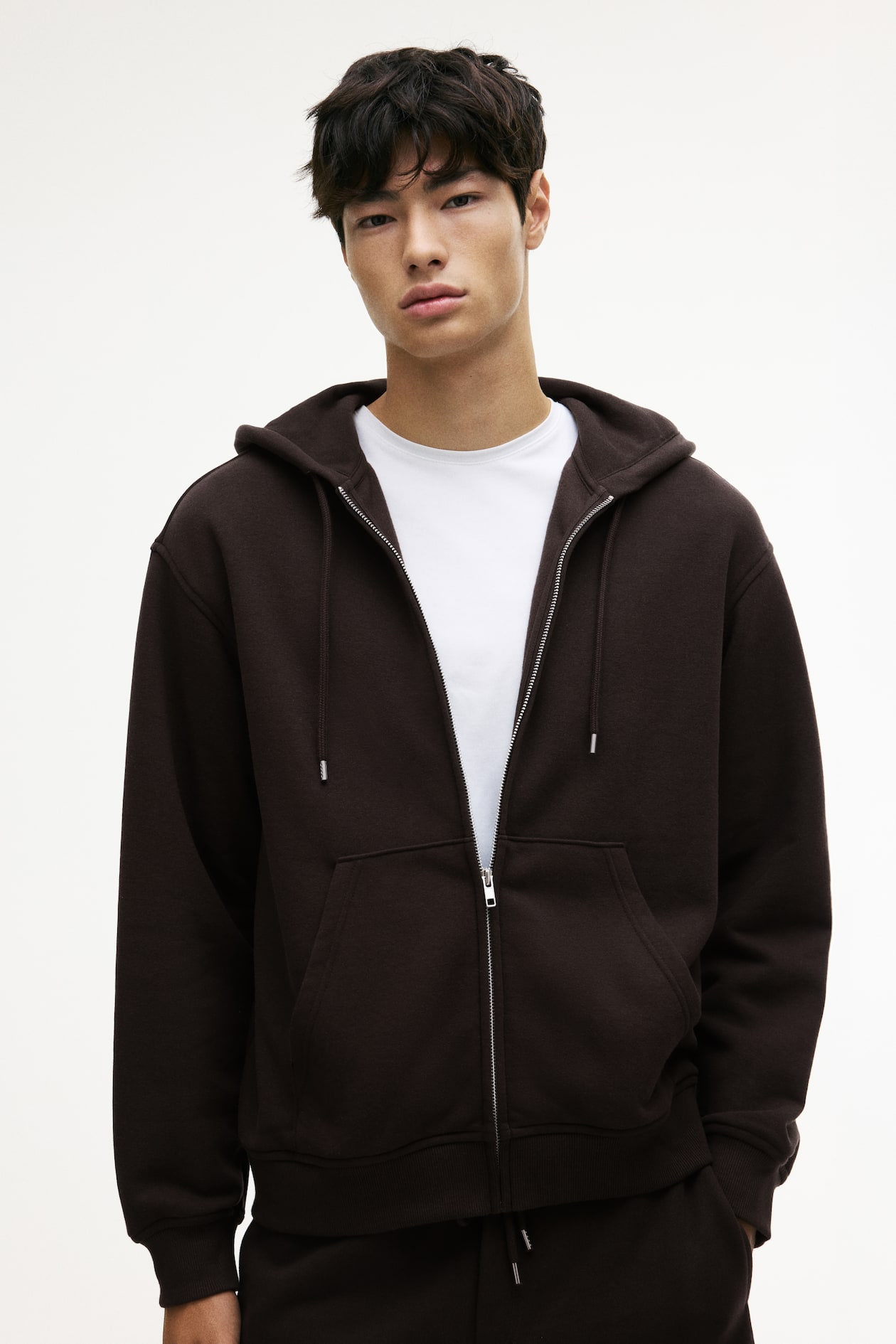 Loose Fit Zip-through hoodie - Brown - Men | H&M GB