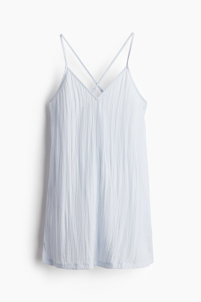 Rückenfreies Trägerkleid - Hellblau/Gestreift/Weiß/Geblümt/Schwarz/Geblümt - 1