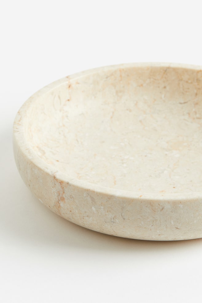 Marble serving bowl - Light beige/Grey - 3