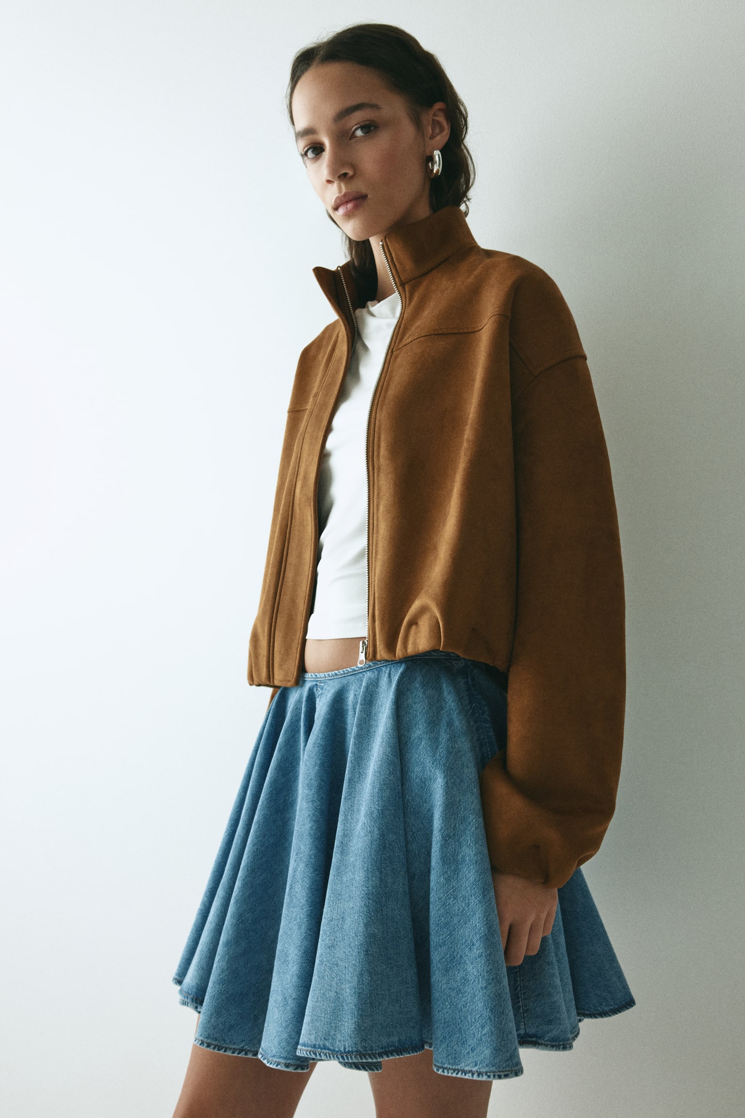 חצאית ג'ינס מתרחבת - כחול ג'ינס - 3