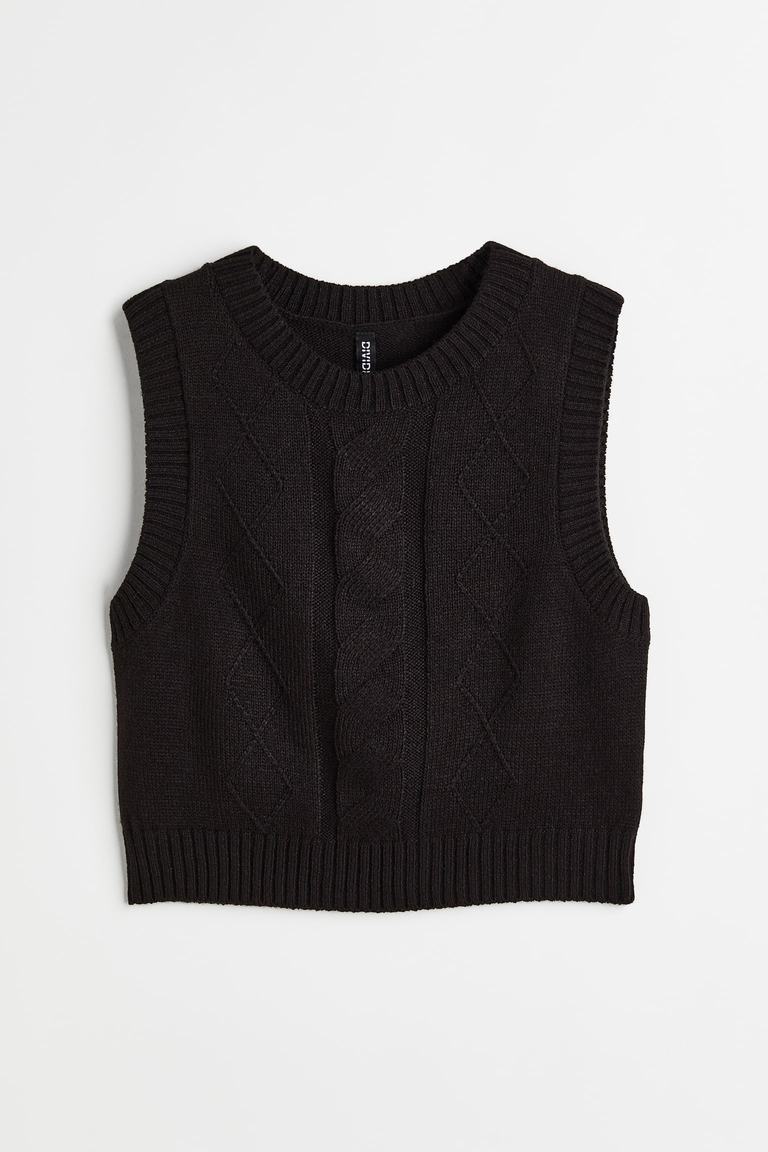 Jacquard-knit sweater vest - Black