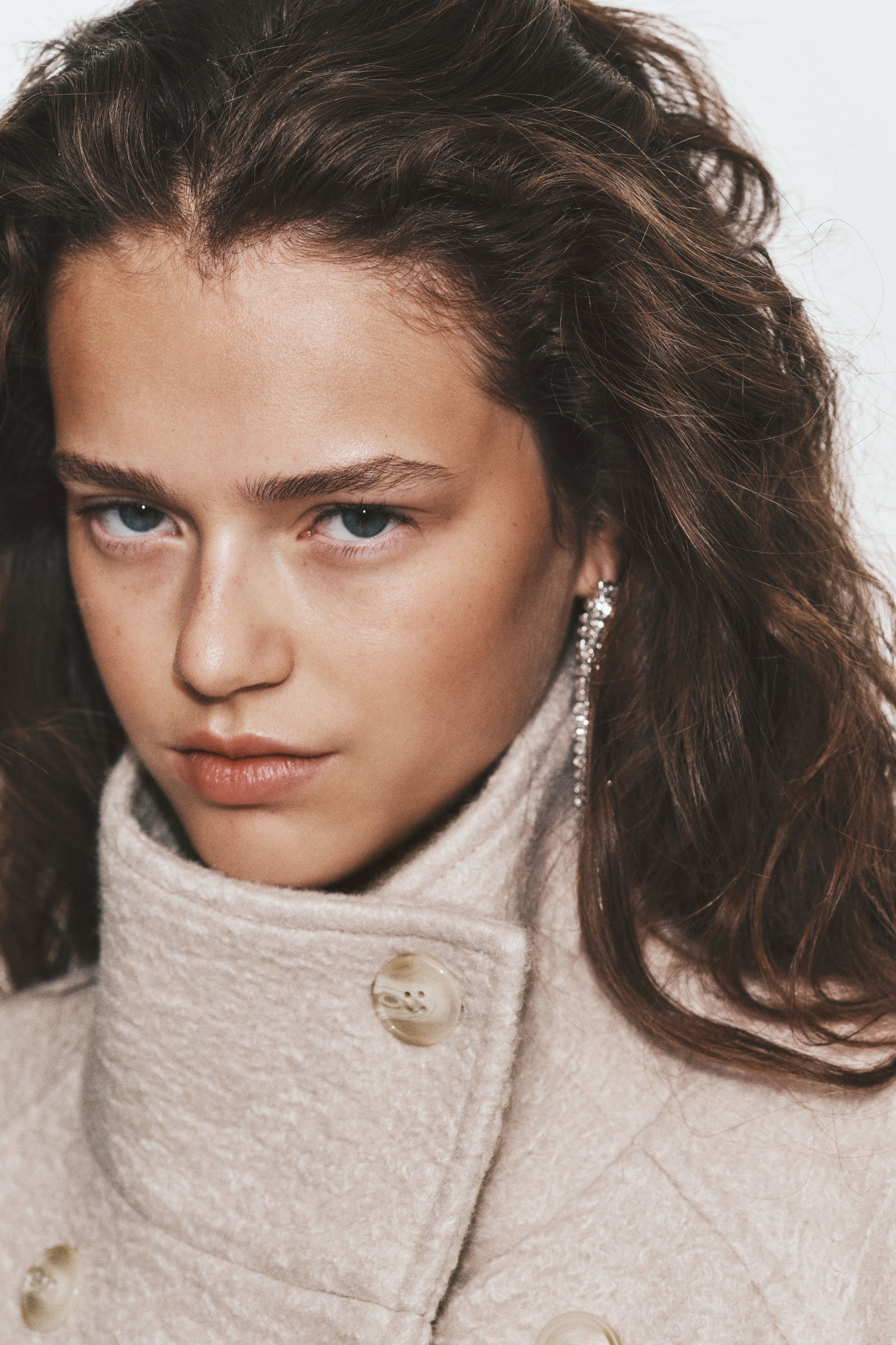 Brushed Funnel-Collar Jacket