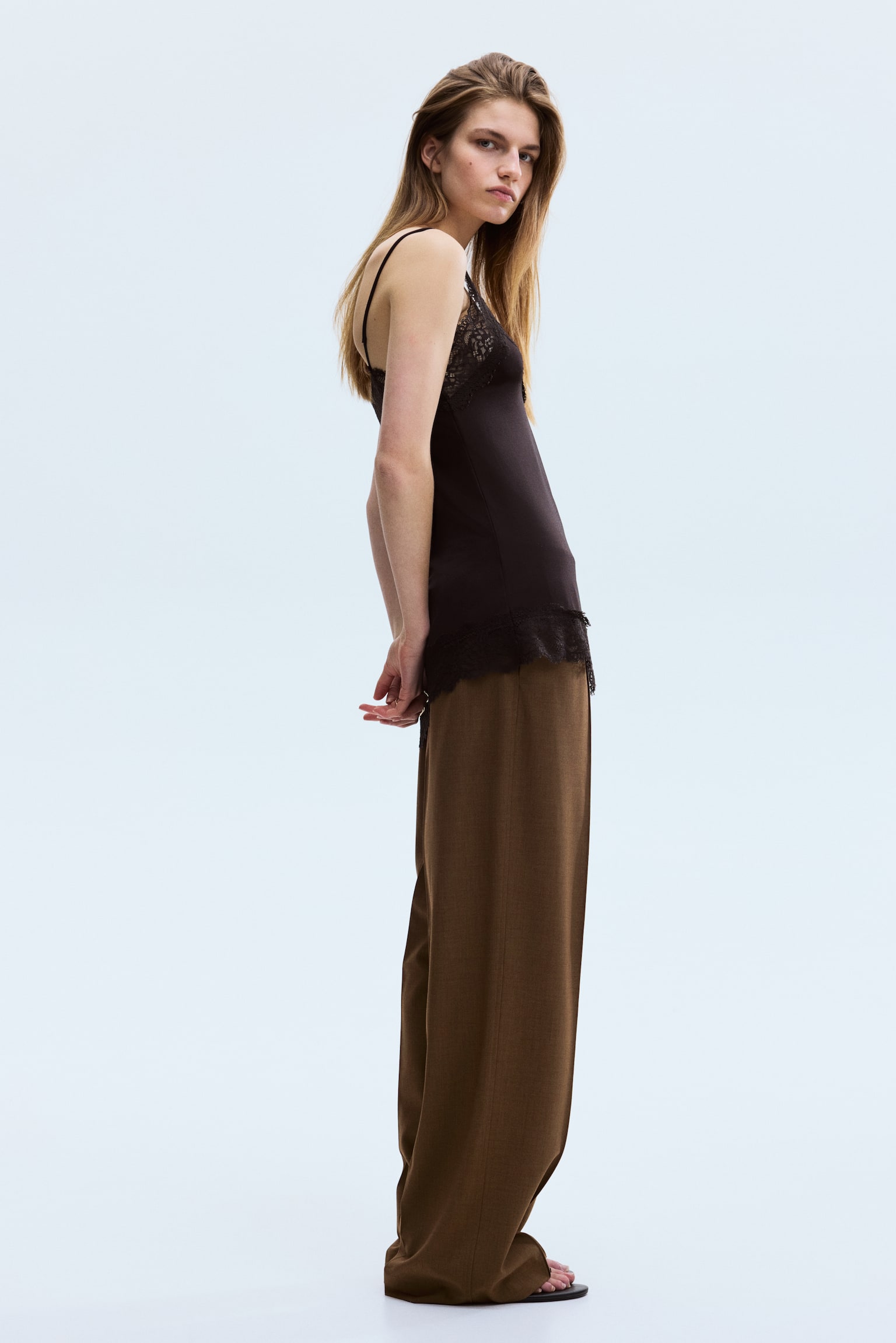 Crease-leg trousers - Dark khaki green/Brown/Dark grey/Black/Dark brown - 5