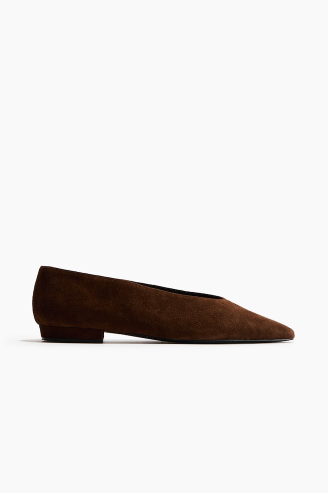 Ballerines en cuir - Marron foncé/Noir - 1