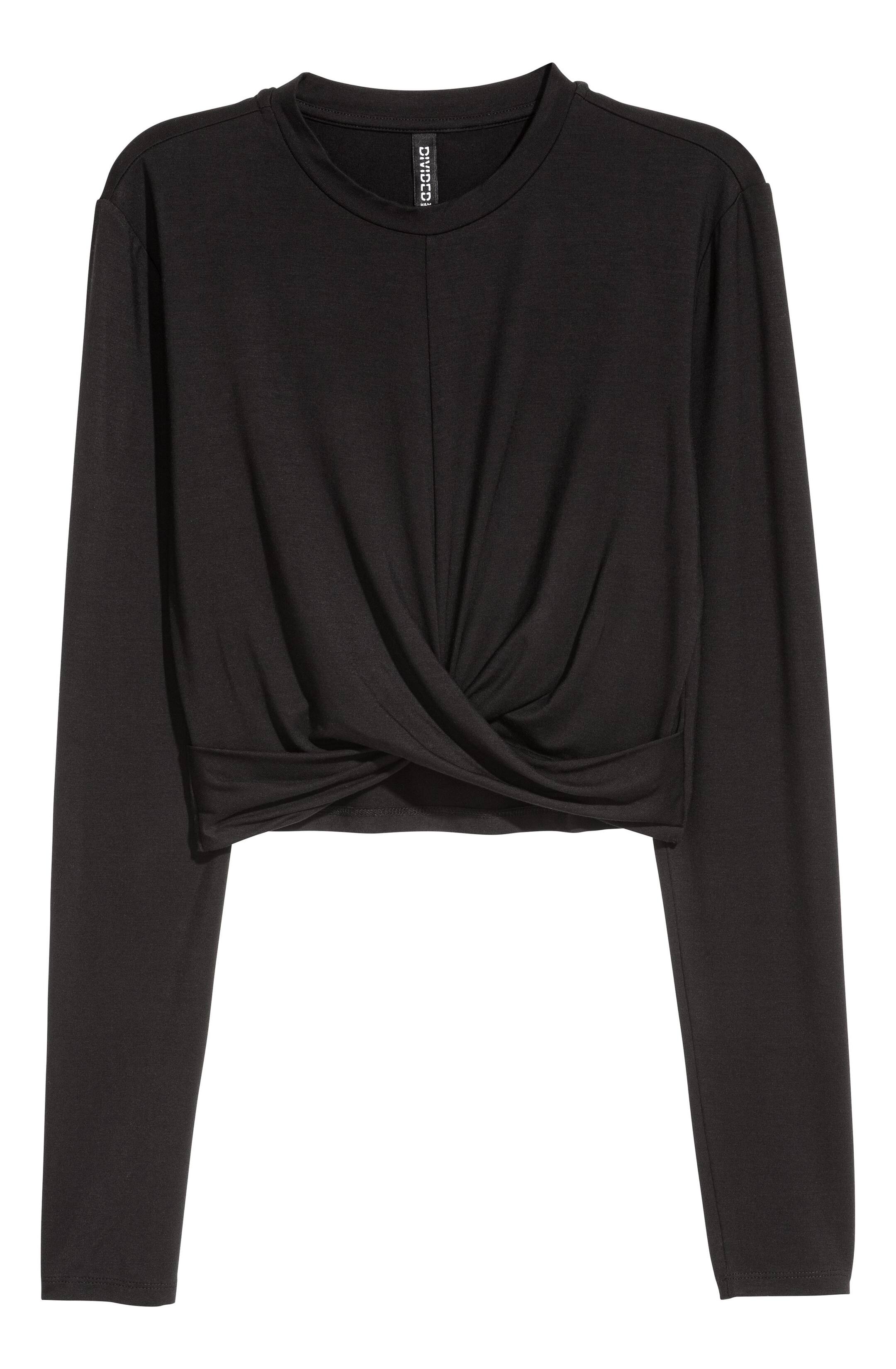 Zobacz większy obraz: Krótki top z dżerseju - Czarny - ONA | H&M PL 1