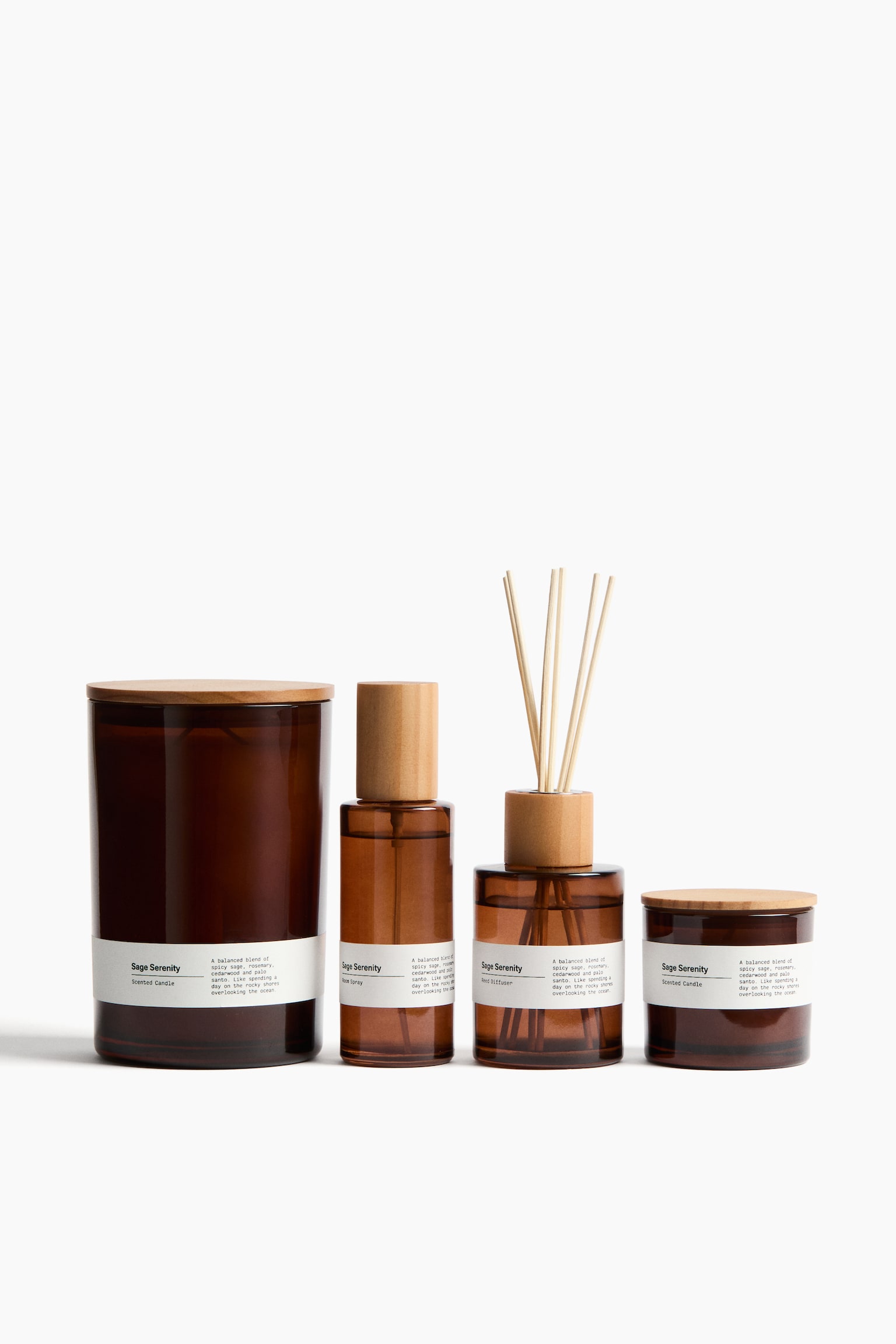 Scented candle in glass holder - Sage Serenity/Grapefruit Nectar/Yuzu Blossom/Sublime Patchouli/Crisp Cotton - 4