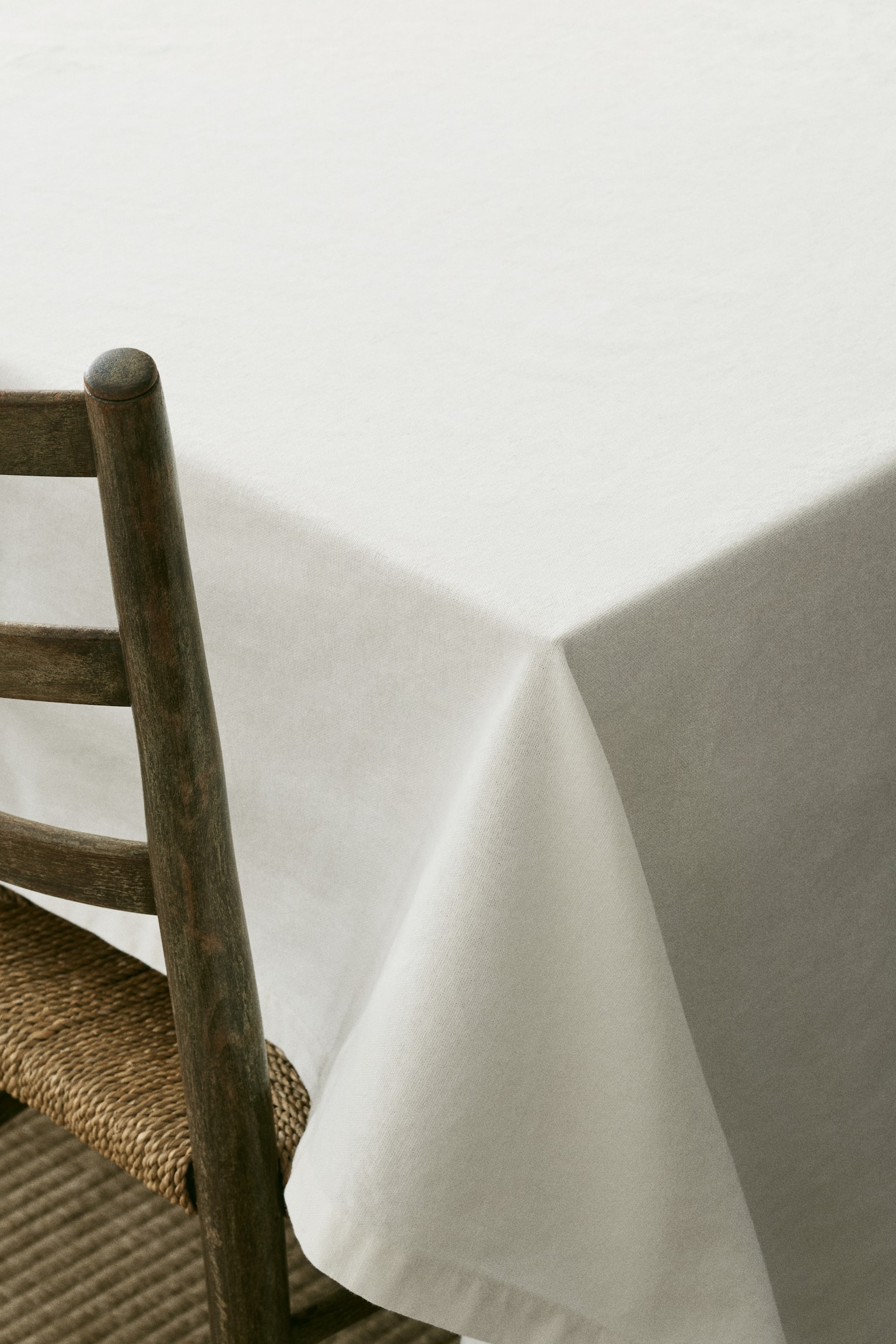 Linen-blend tablecloth - Cream/Dark dusty mole/Light dusty blue/Beige - 1