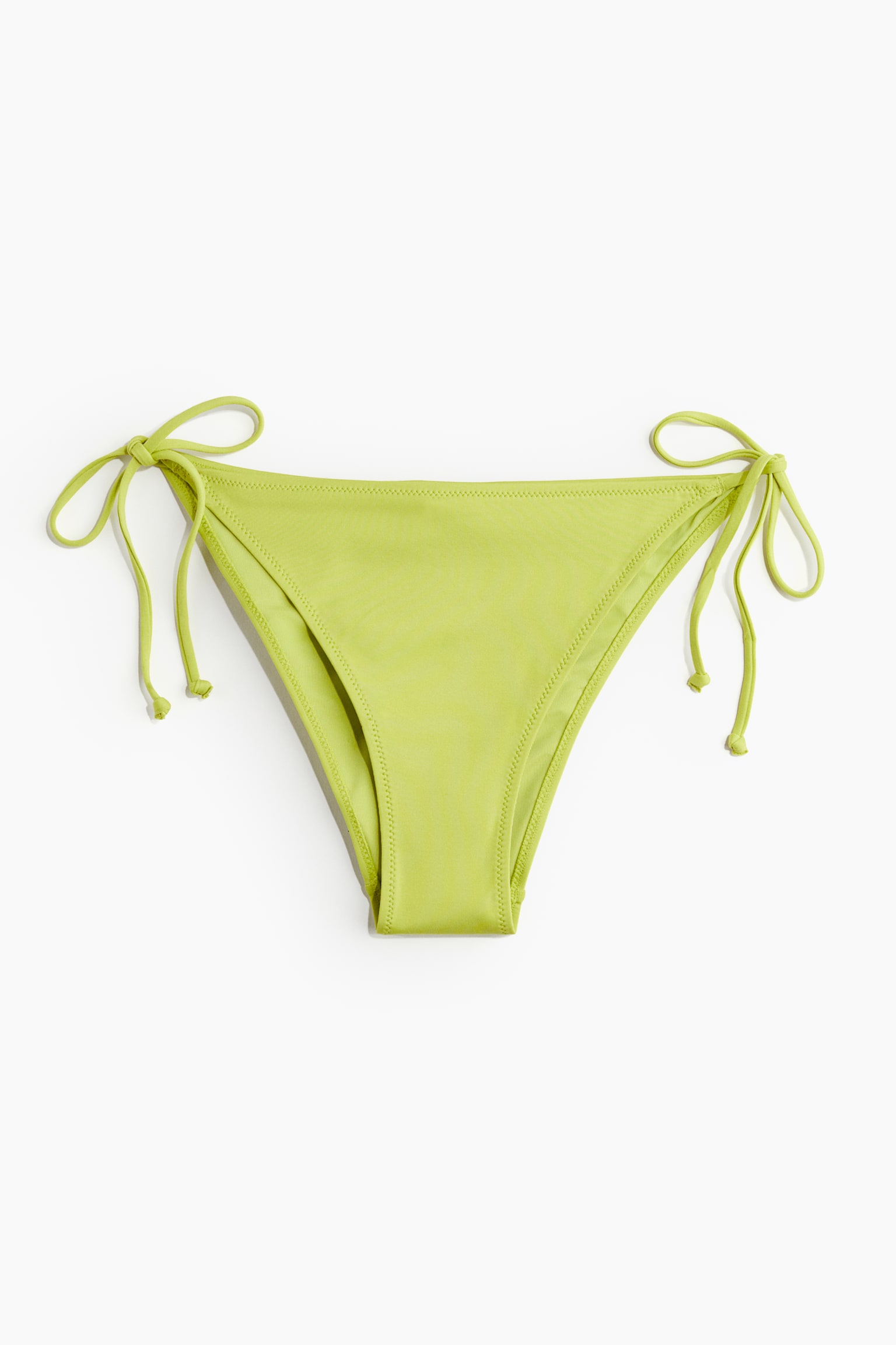 Tie tanga bikini bottoms - Lime green/White/Black - 2