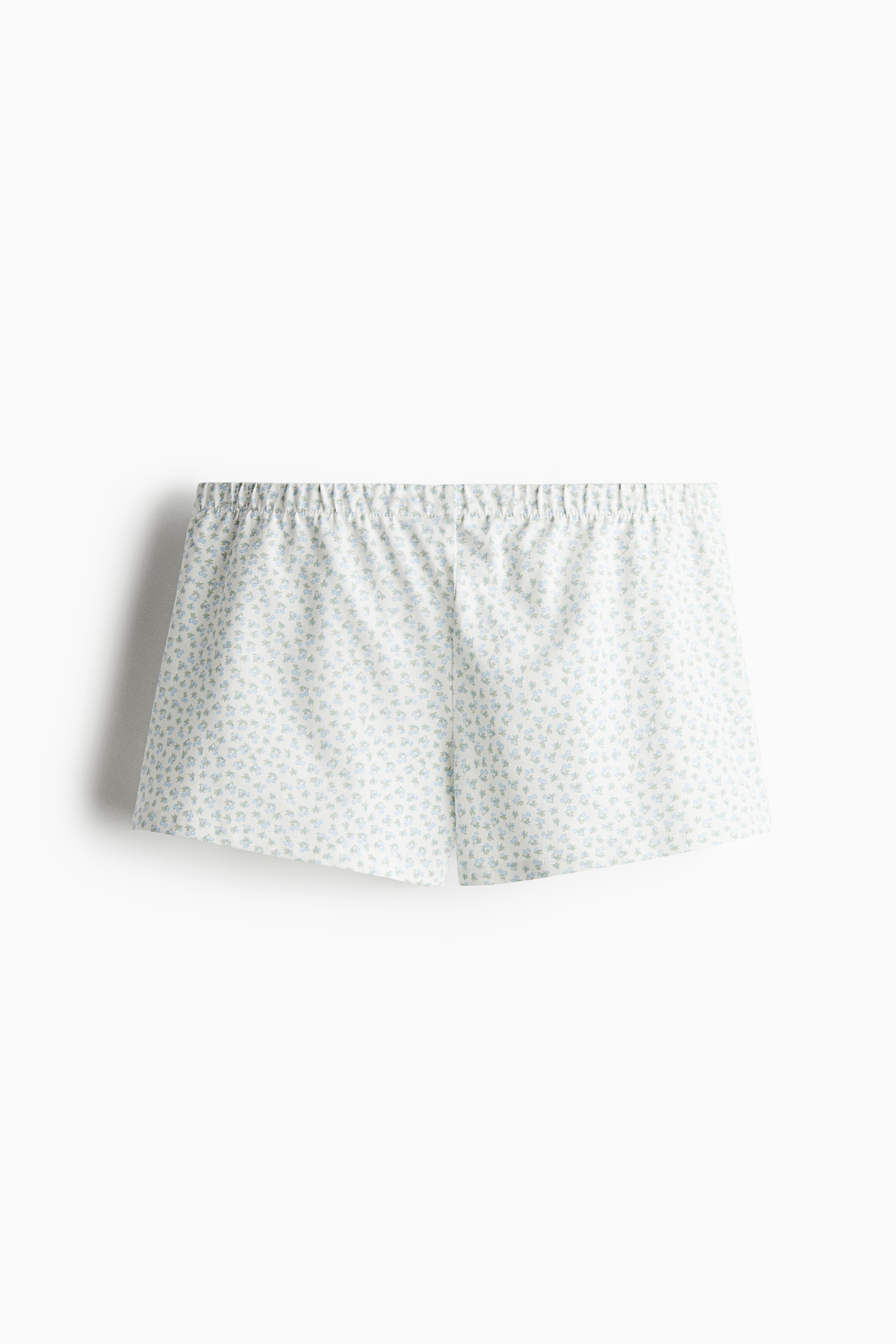 Jersey Pull-On Shorts - White/floral/Light blue/White/striped/Navy blue