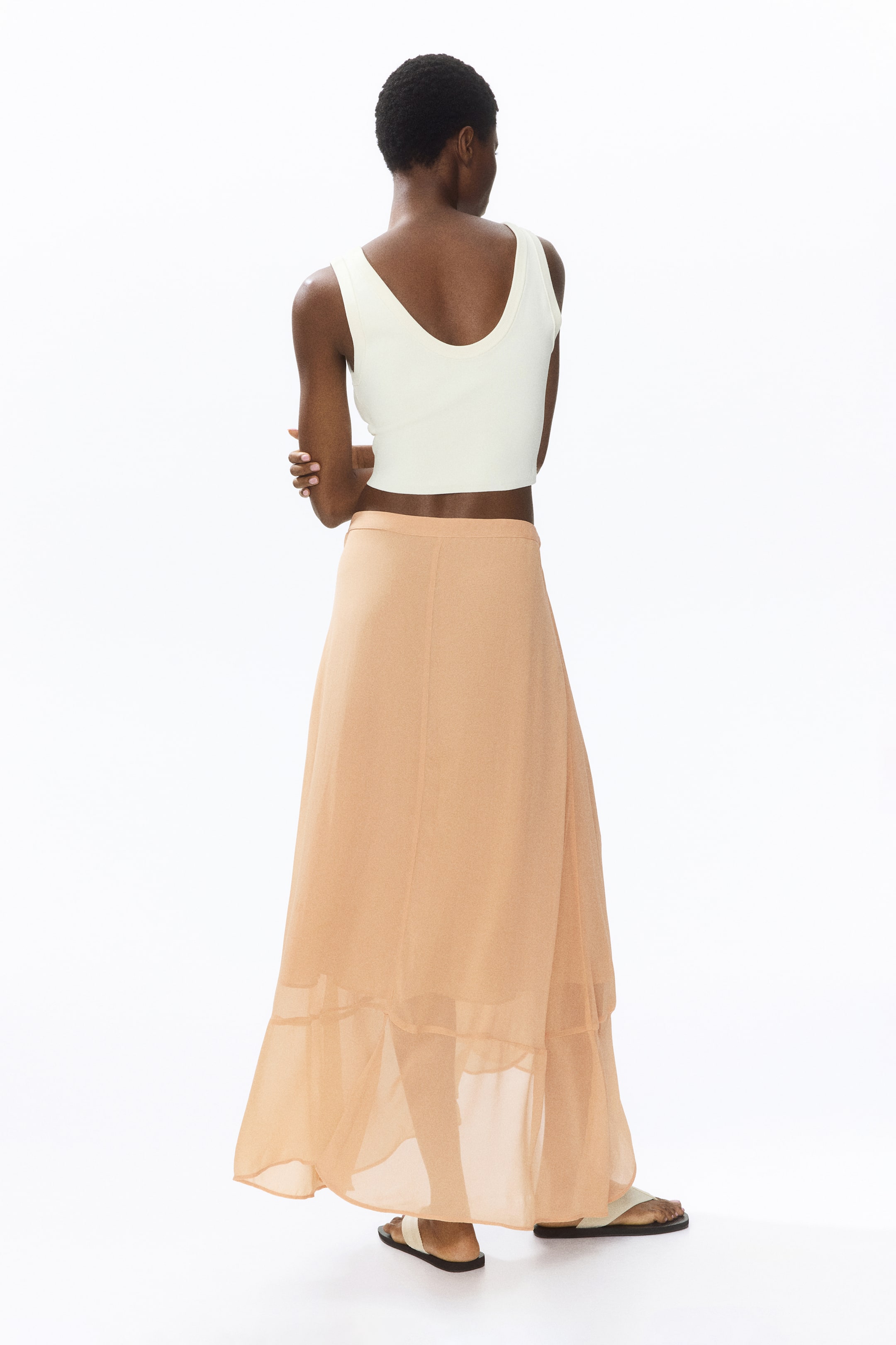 Flounced Wrap Skirt