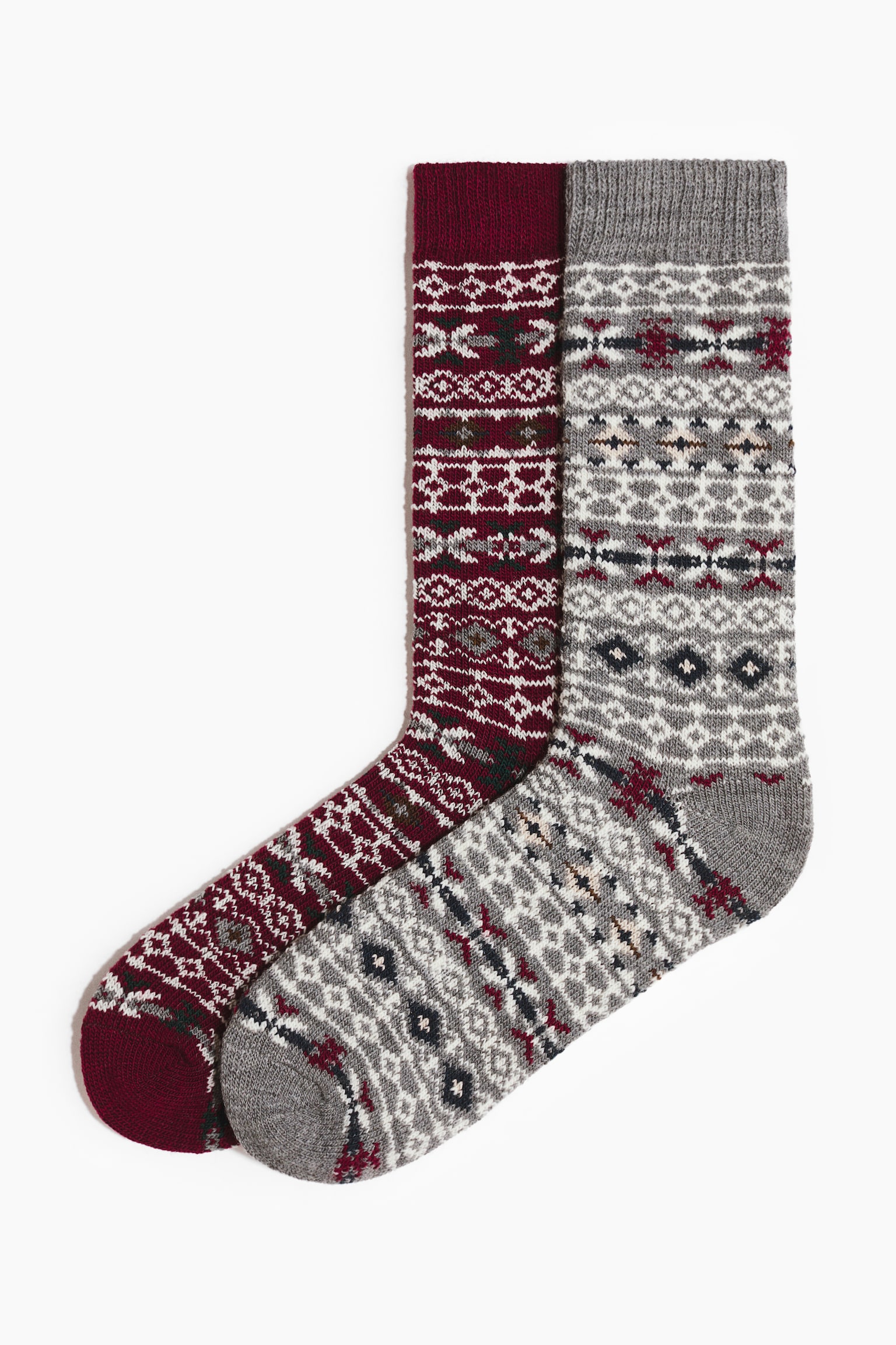 2-pack wool-blend socks - Kırmızı/Desenli
