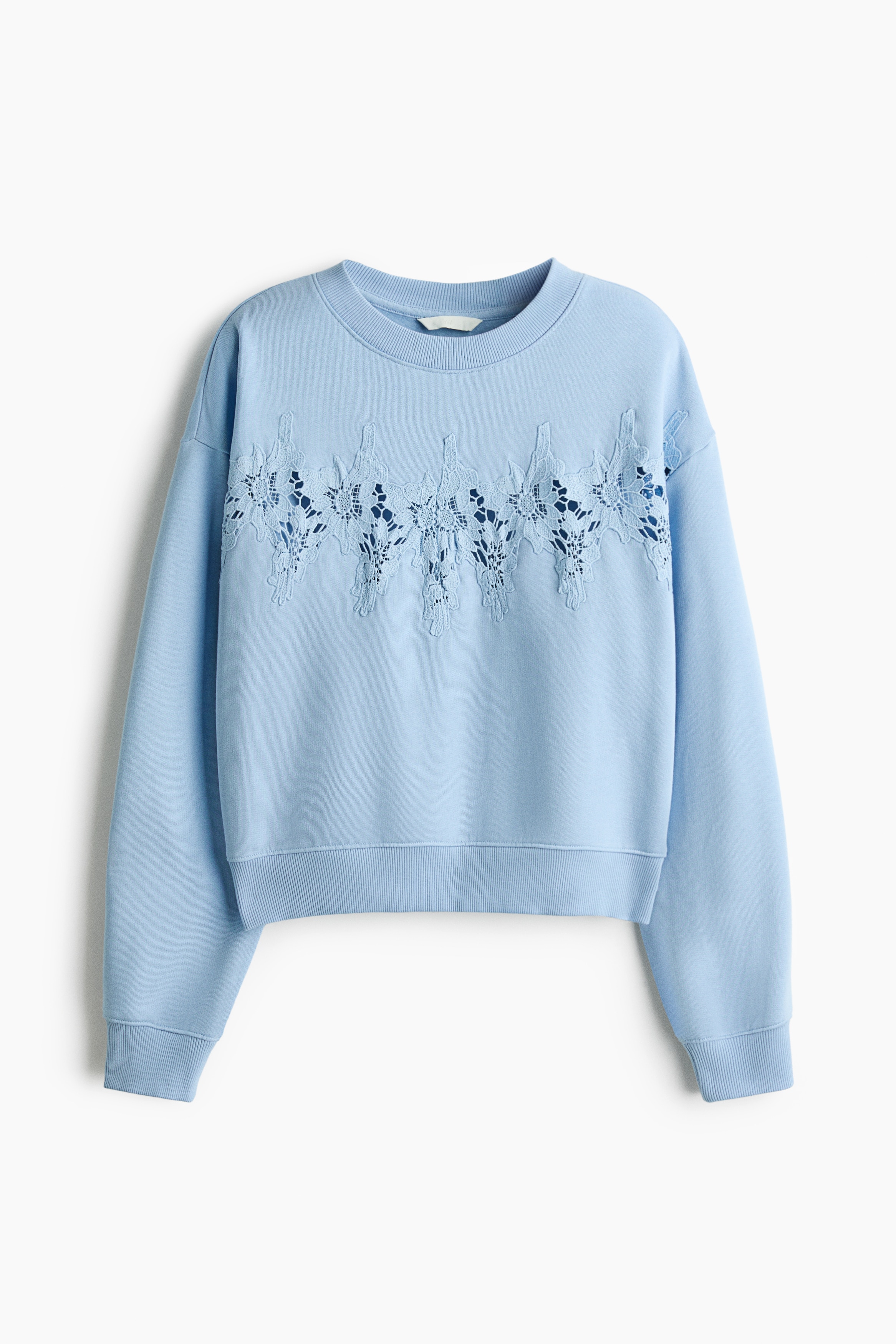 Lace-inset sweatshirt
