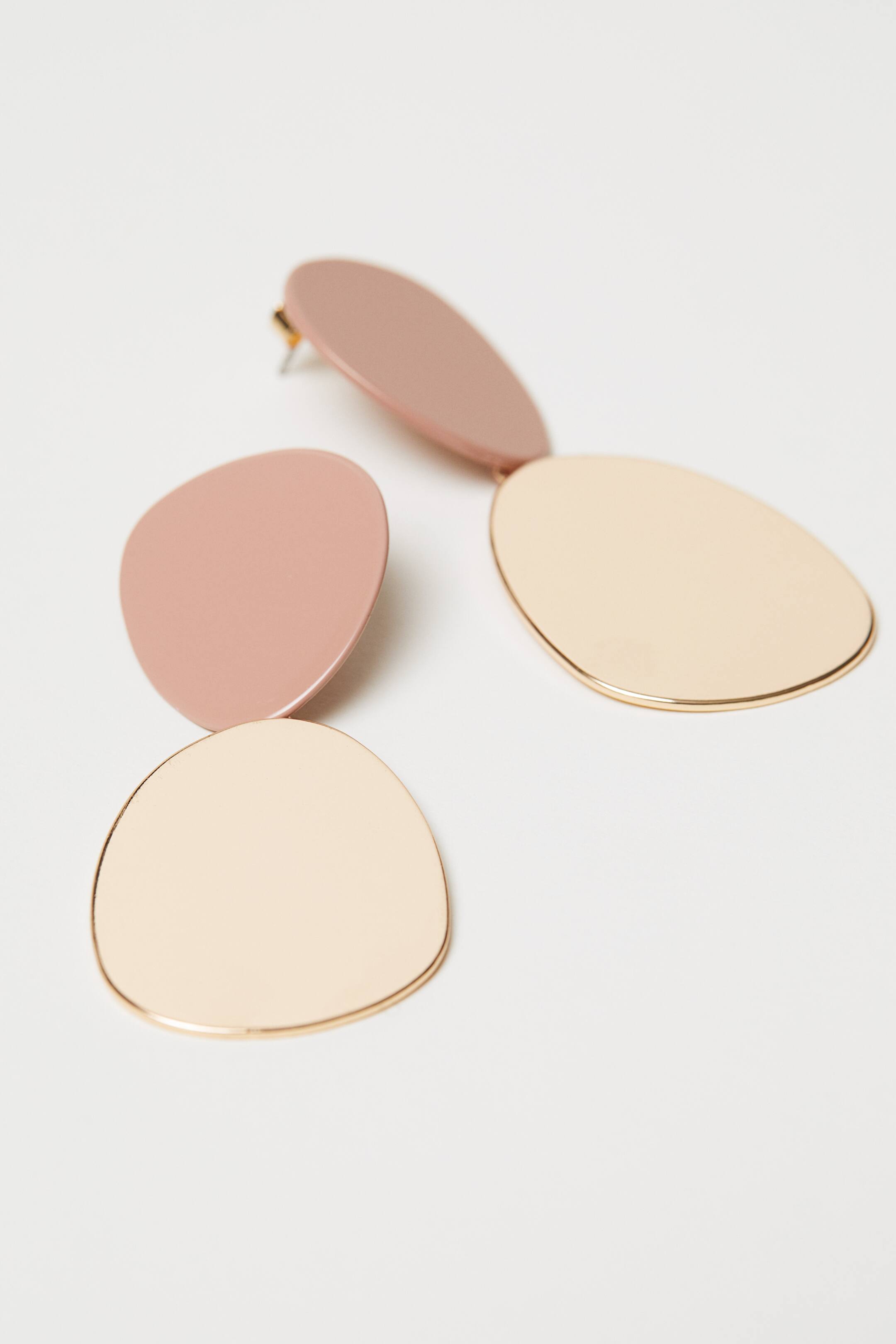 View larger image: Large earrings - Powder pink/Gold-coloured - Ladies | H&M GB 2