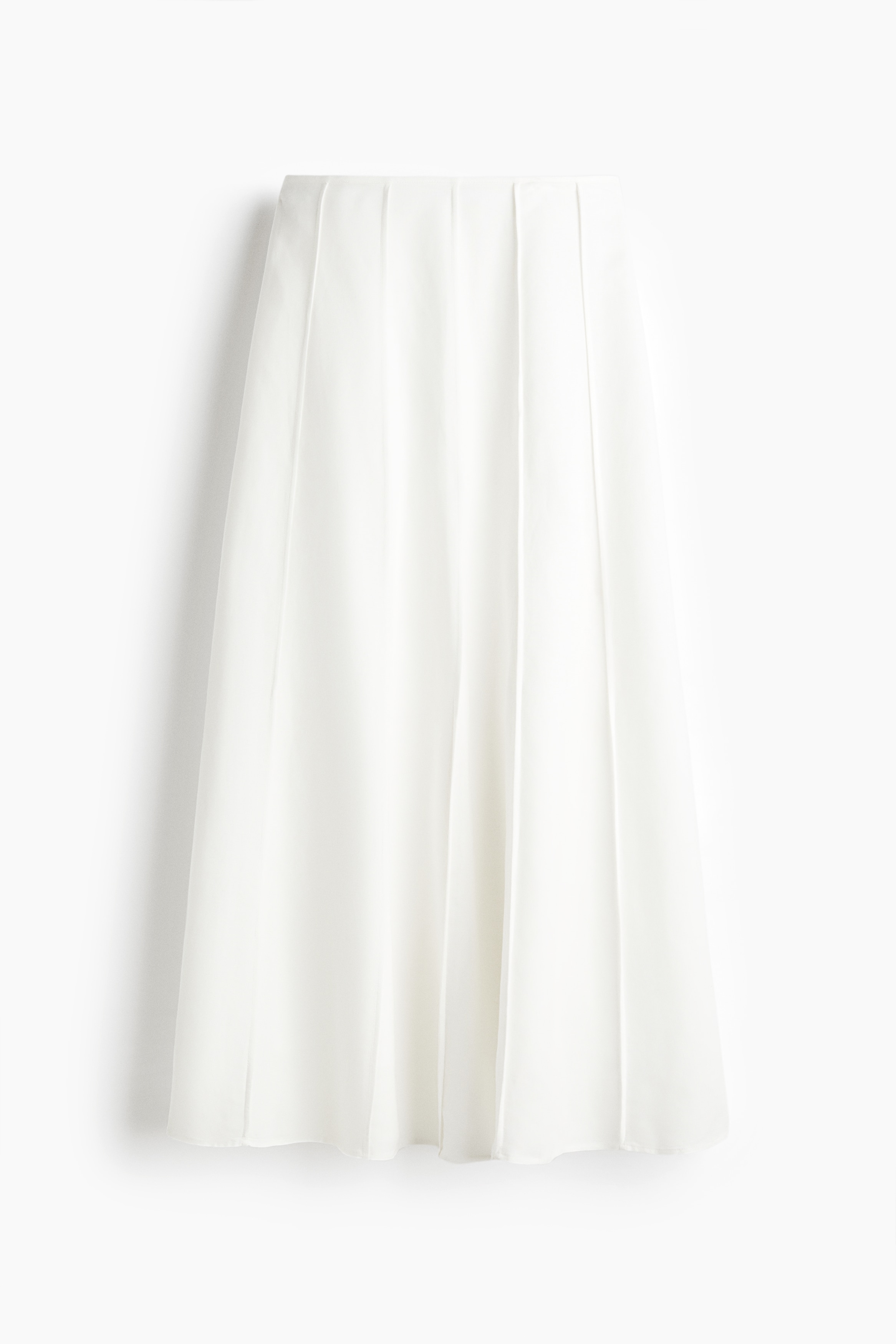 Flared Linen-Blend Skirt - White