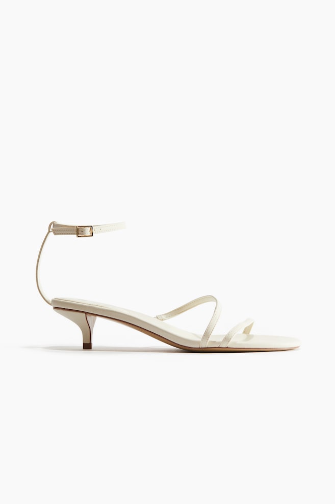 Sandales à talon avec brides fines - Cream/Argenté - 1