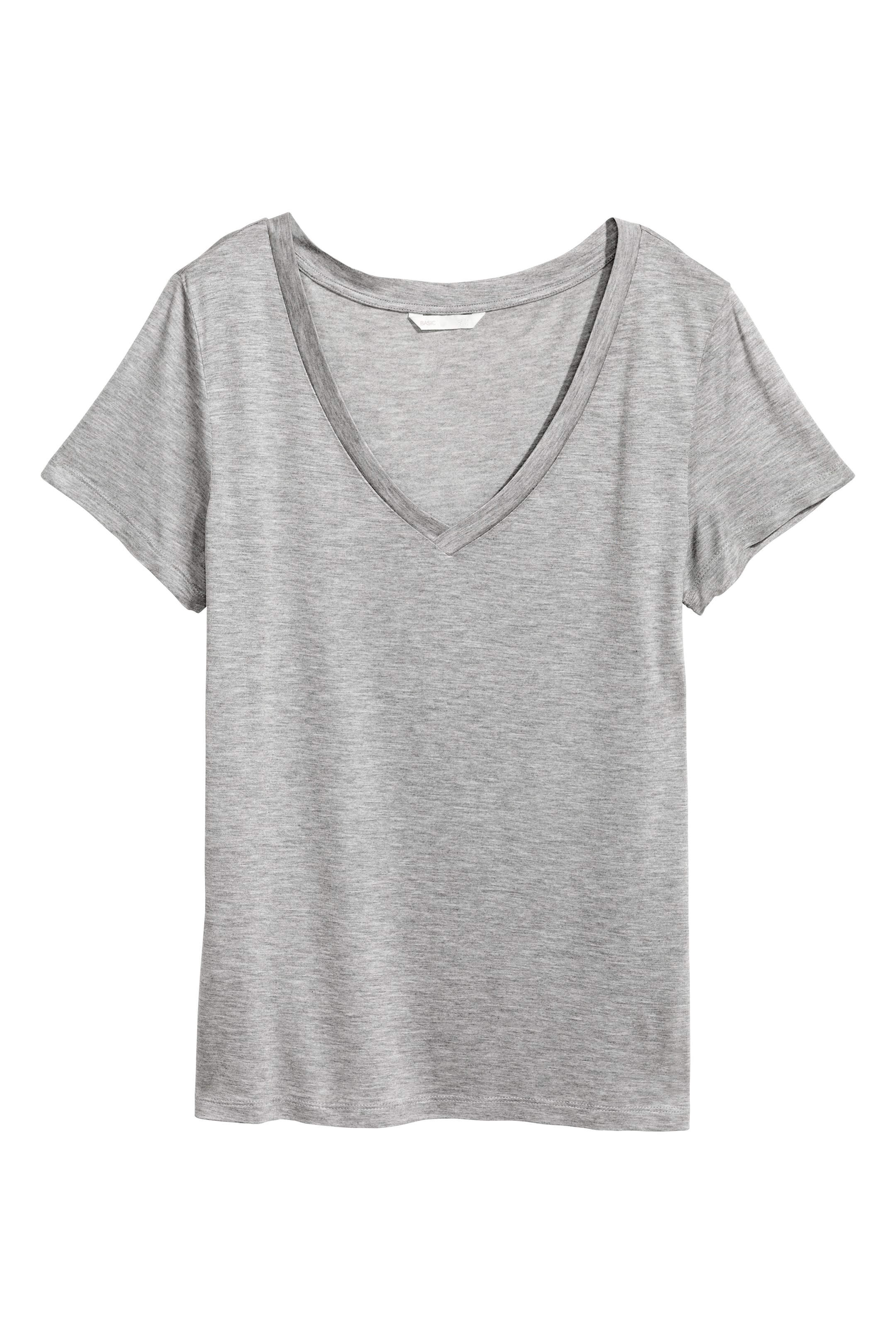 View larger image: V-neck top - Grey - Ladies | H&M GB 1