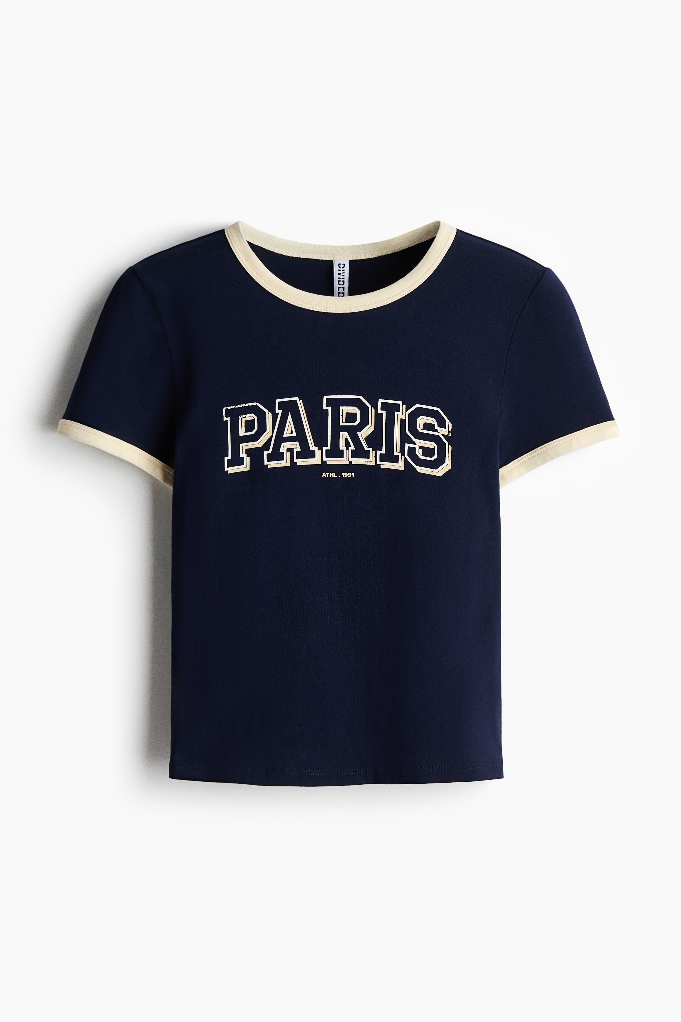 Fitted cotton T-shirt - Dark blue/Paris/White/Montpellier/Light yellow/1956/Dark grey/Pâtisserie/Light blue/Poétique