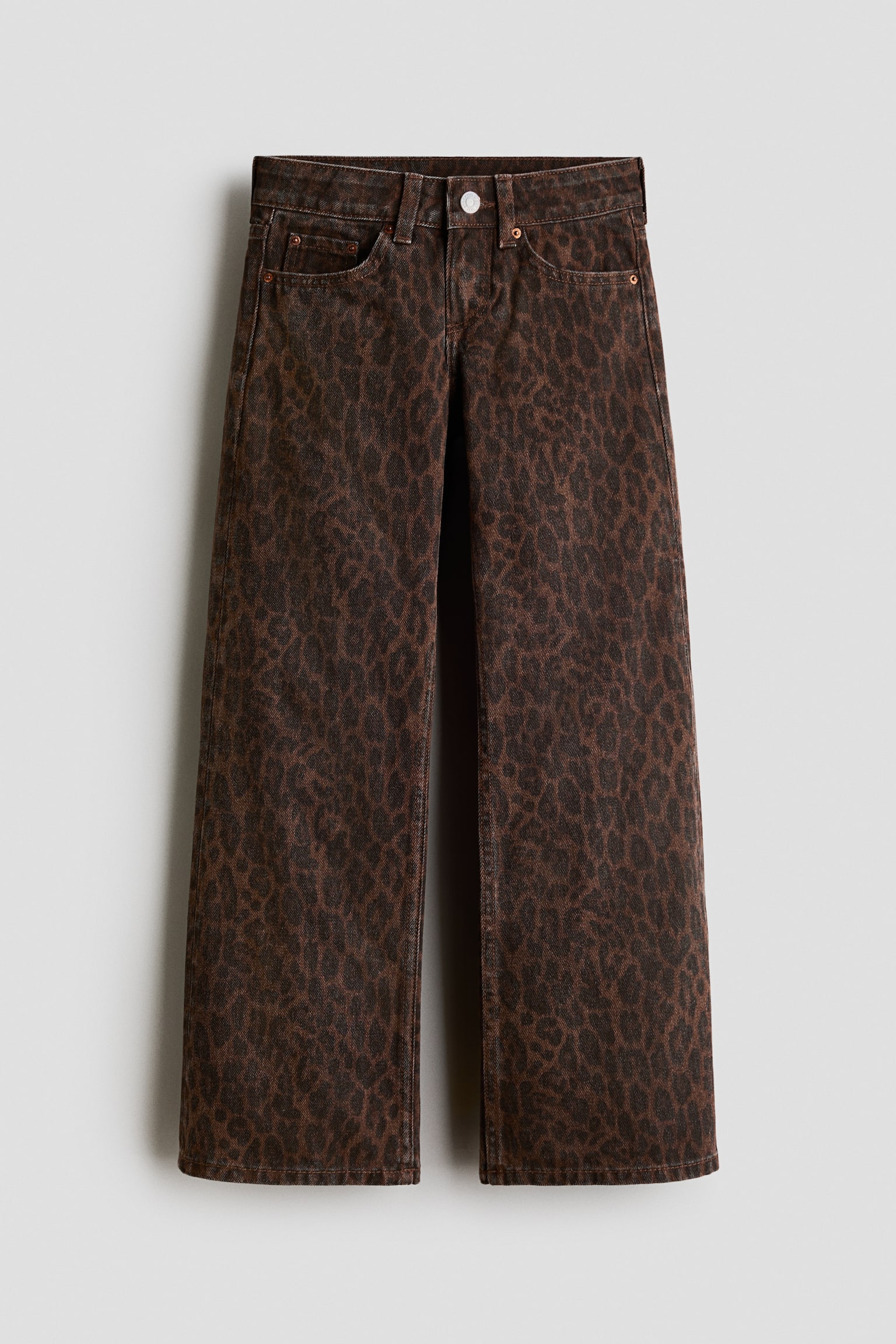Wide-Leg Low Jeans - Brown/leopard print/Light denim blue/Light denim blue/stars