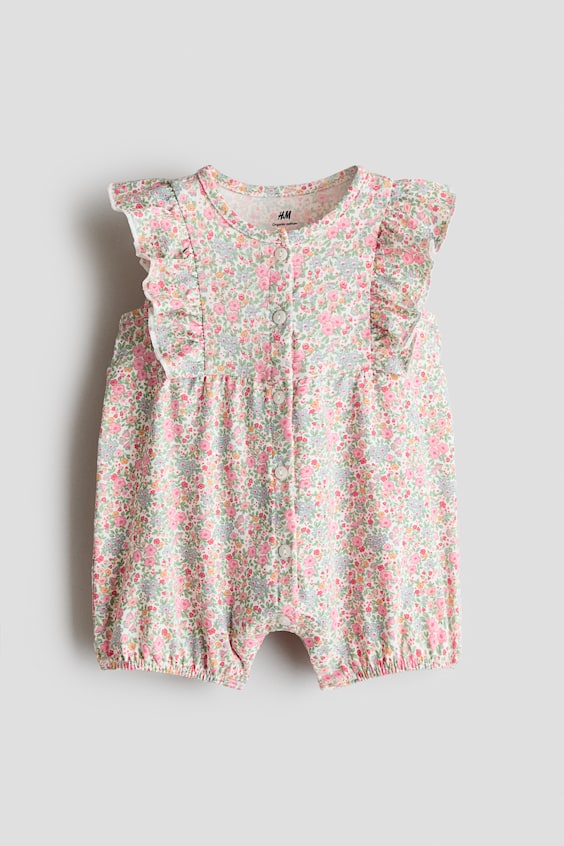 Детские комбинезоны H&M Ruffle-Detail Cotton Romper Suit
