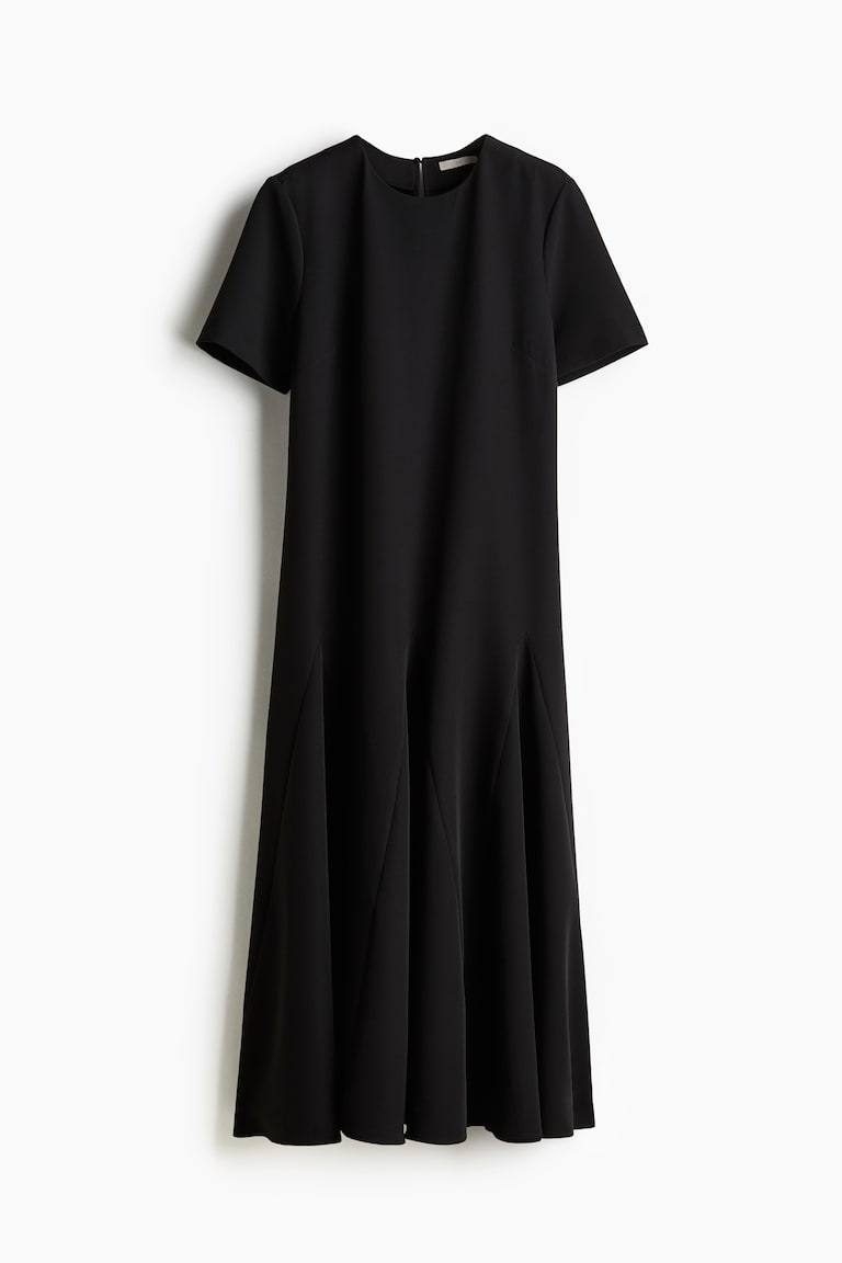 chinese dress ladies Floral Detail Satin Twill Maxi Dress – Black S / Black