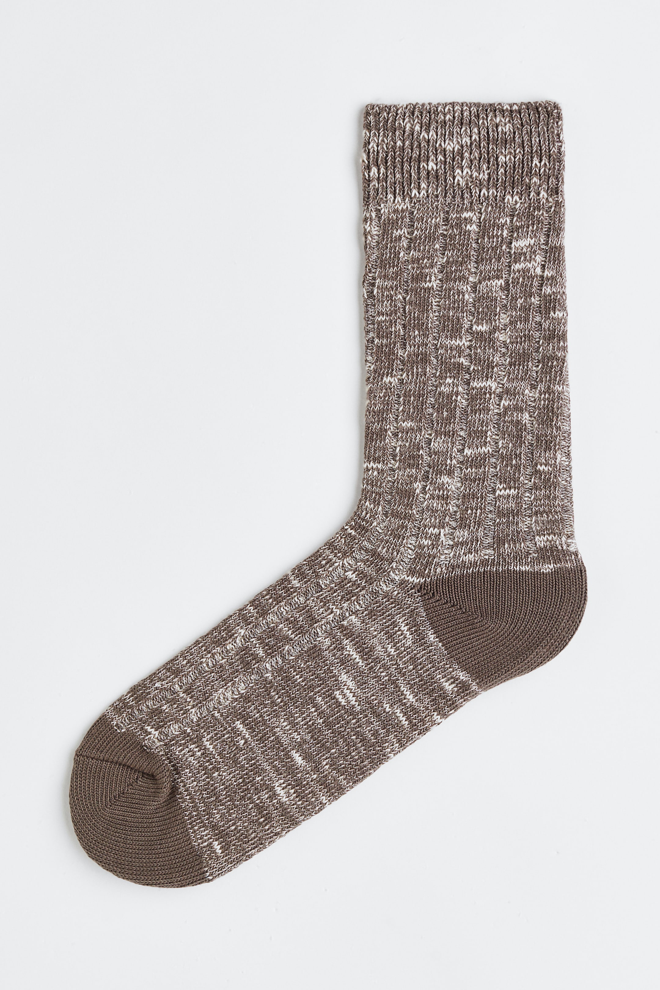 Ver imagen más grande: Calcetines en punto de canalé - Marrón jaspeado - HOMBRE | H&M ES 1