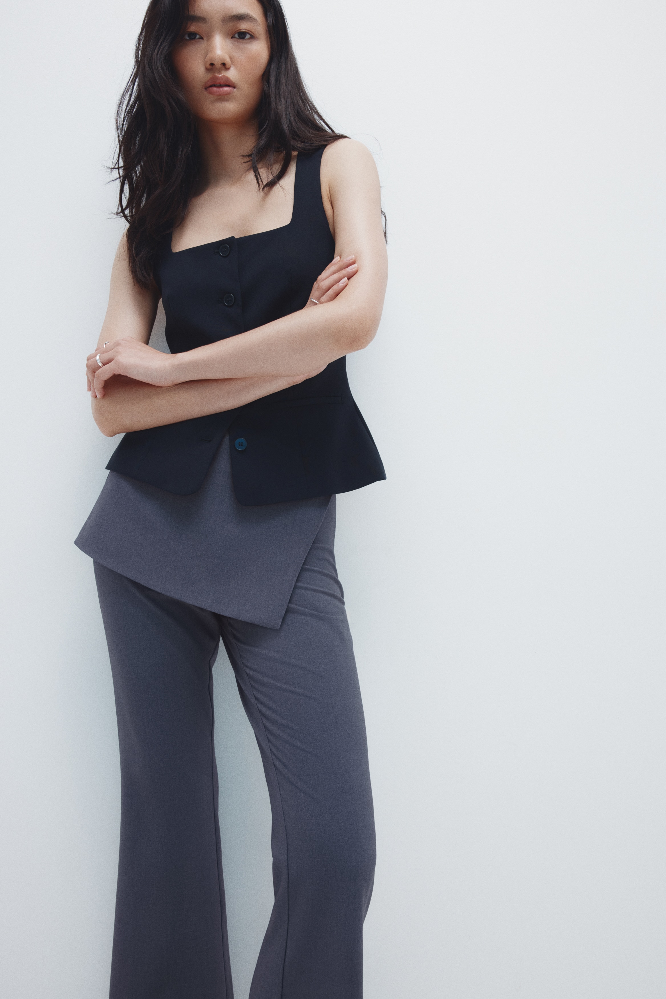 H & M - Skirt-layered trousers - グレー