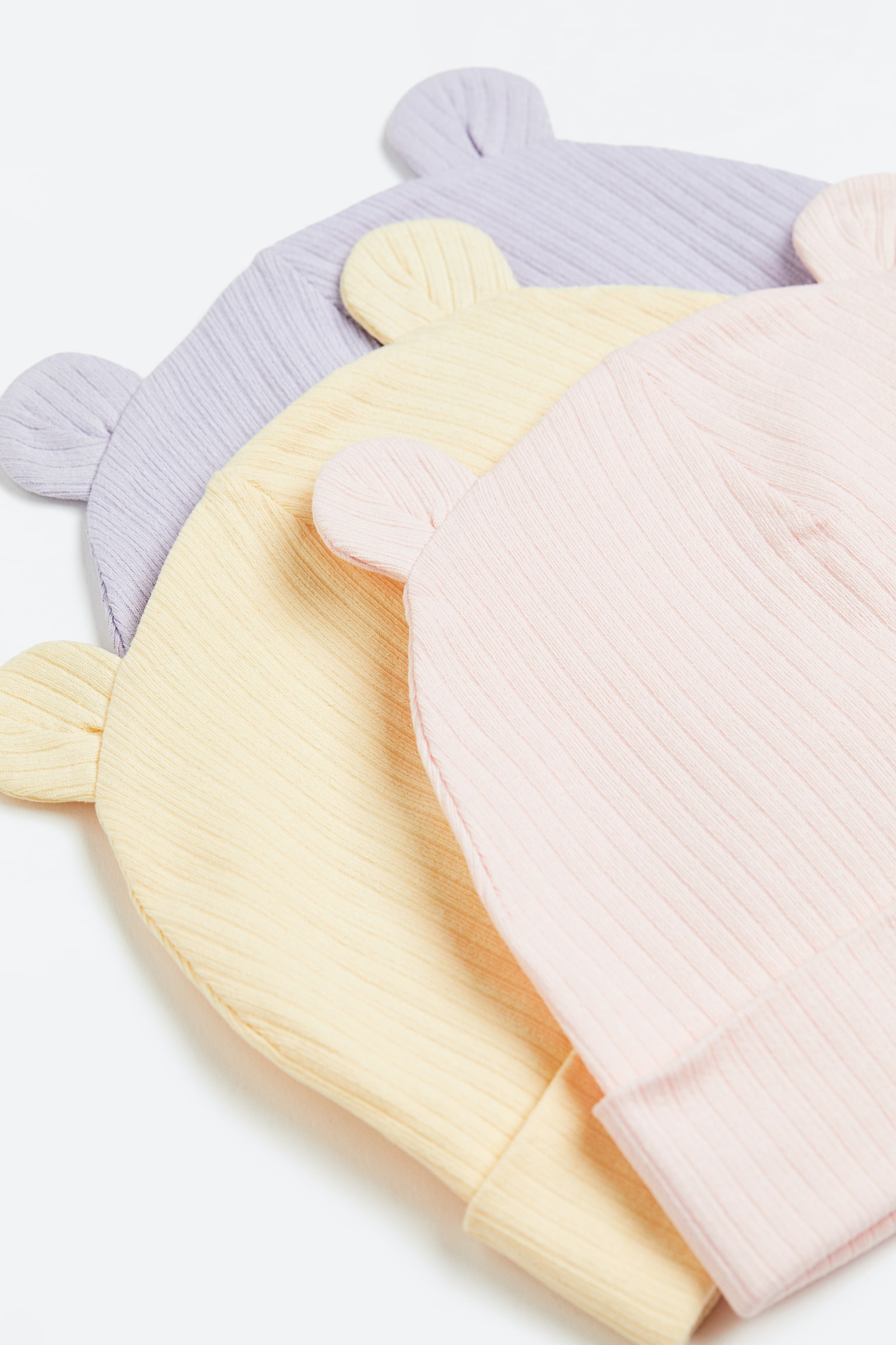 3-pack Rid Jersey Beanies - Light pink/Light yellow/Beige - 2