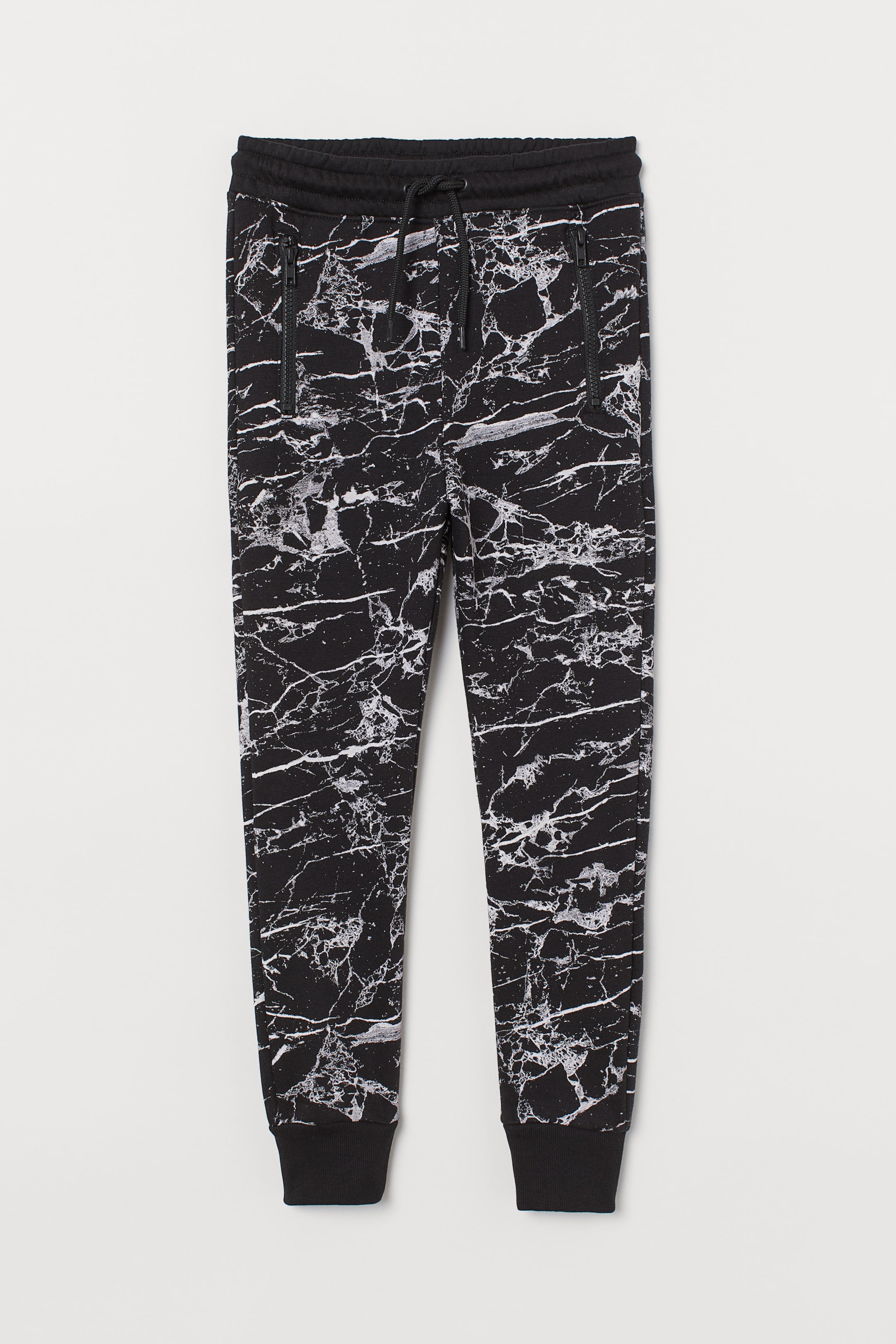 View larger image: Joggers - Black/Marble-patterned - Kids | H&M 1