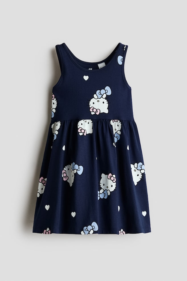 Printed cotton dress - ネイビーブルー／ハローキティ/ライトパープル／クロミ/ライトブルー／シナモロール/ライトピンク／ミニーマウス - 1
