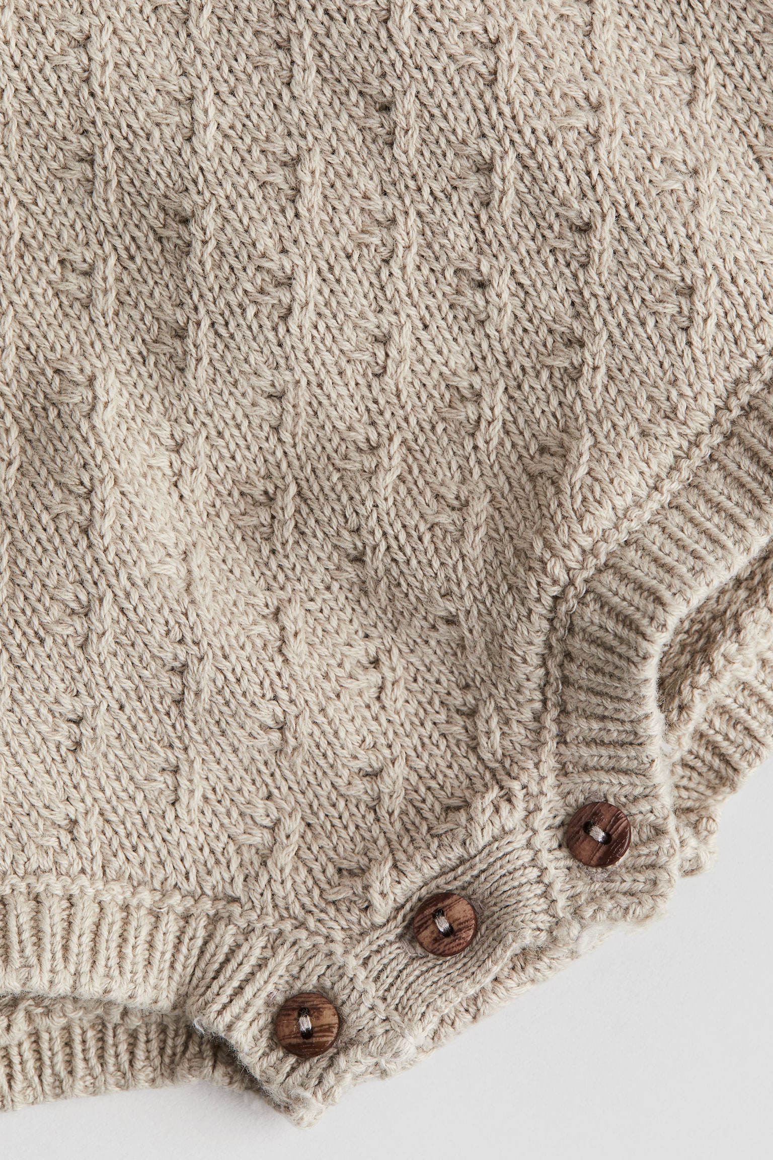 Textured-knit romper suit - Beige - 2