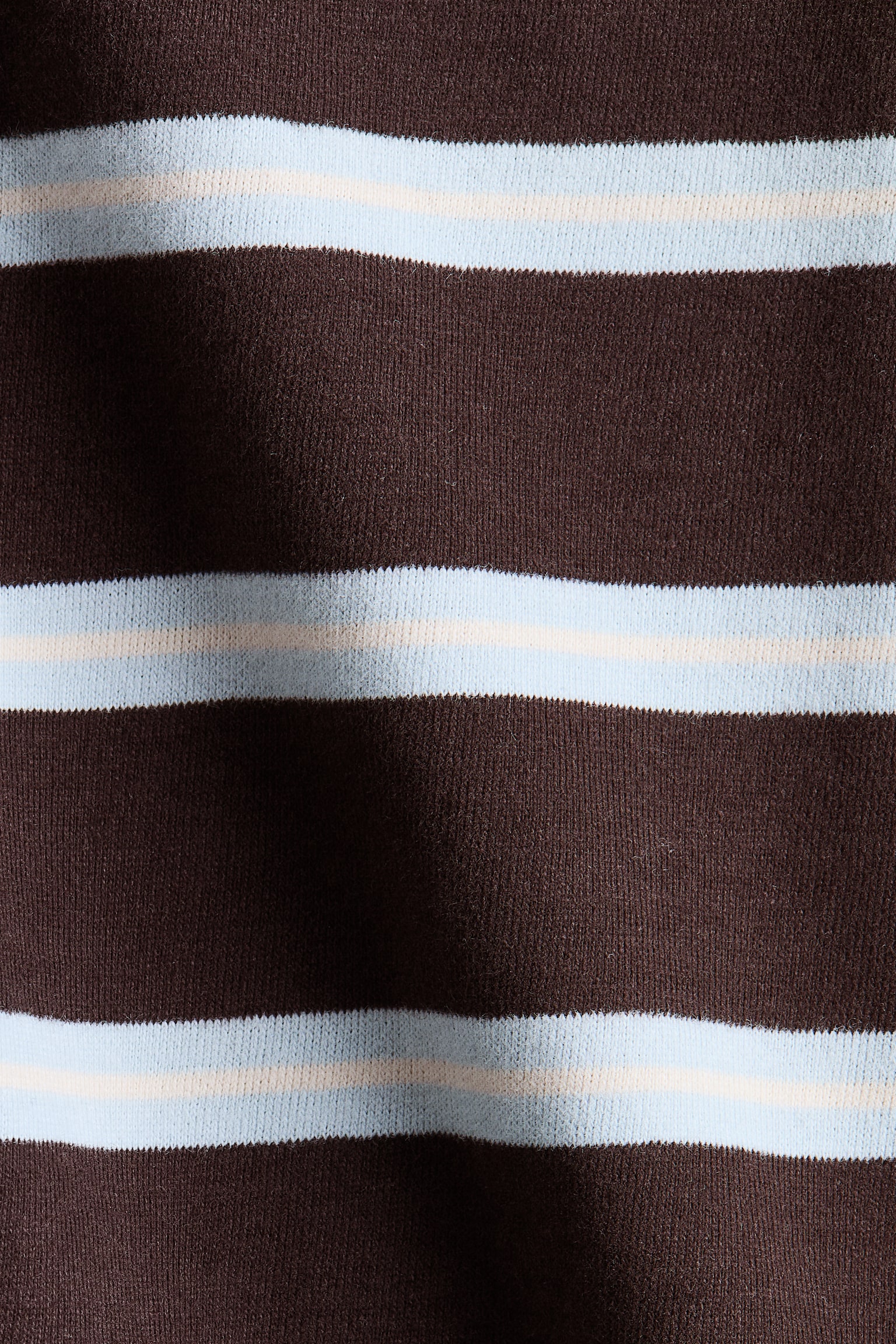 Женский топ H&M Long-Sleeved Cotton Top, цвет: Коричневый / Полосатый — фото 6