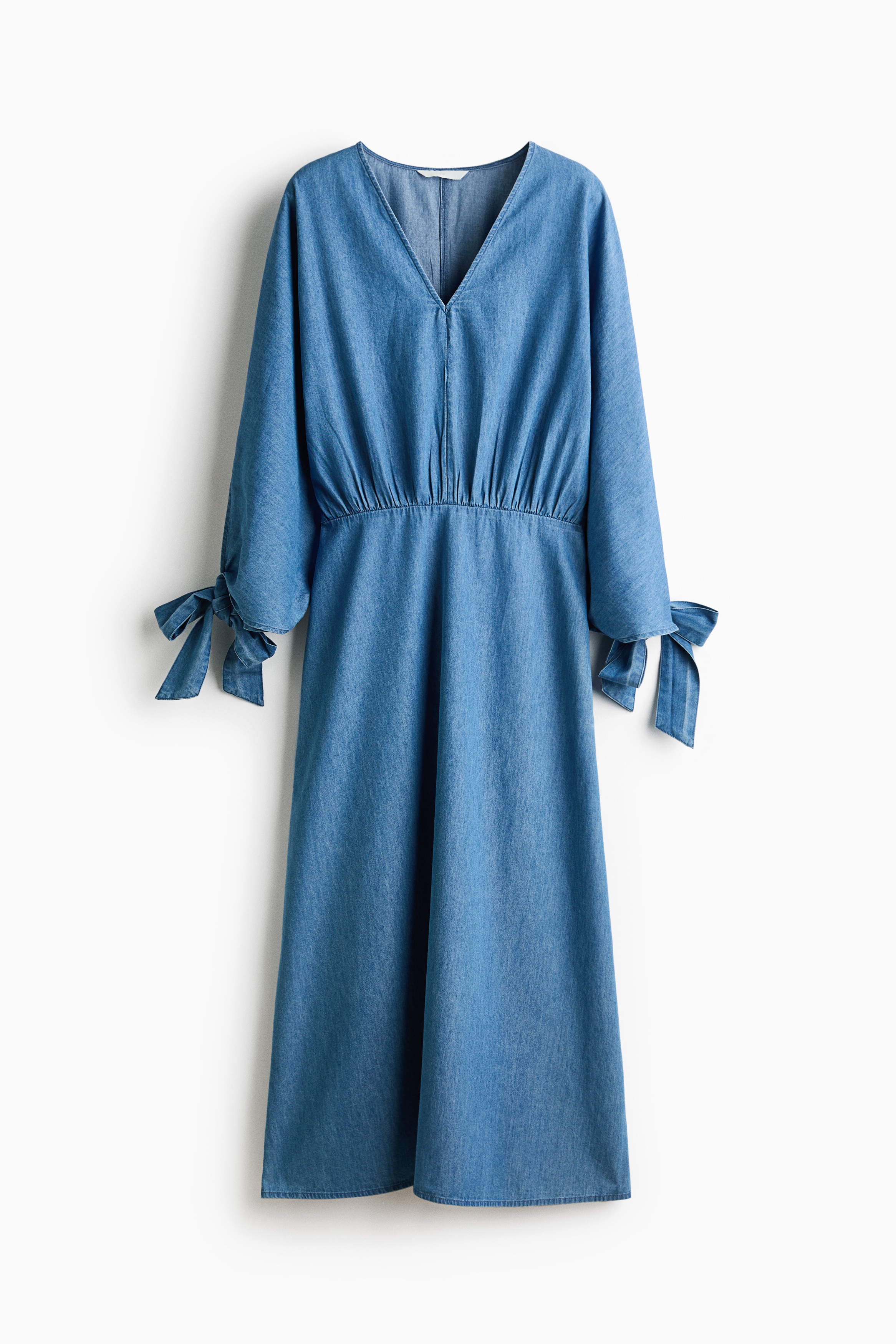 Tie-detail denim dress - Denim blue