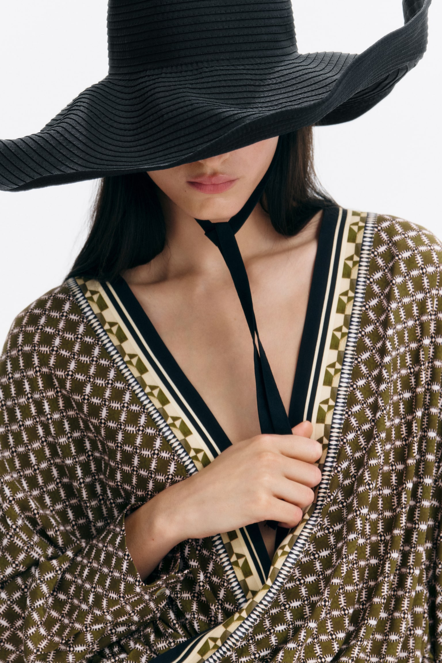 Sun hat - Black/Cream/Beige - 1