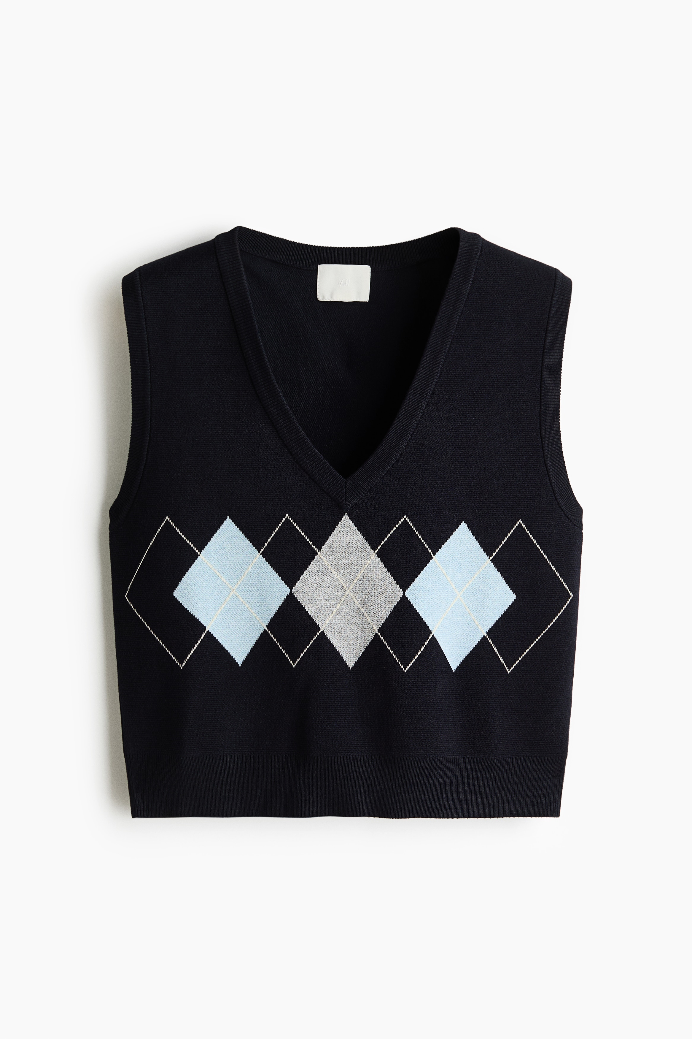 Jacquard-knit sweater vest - Navy blue/Argyle pattern/Dark grey marl/Argyle pattern/Grey marl/Argyle pattern