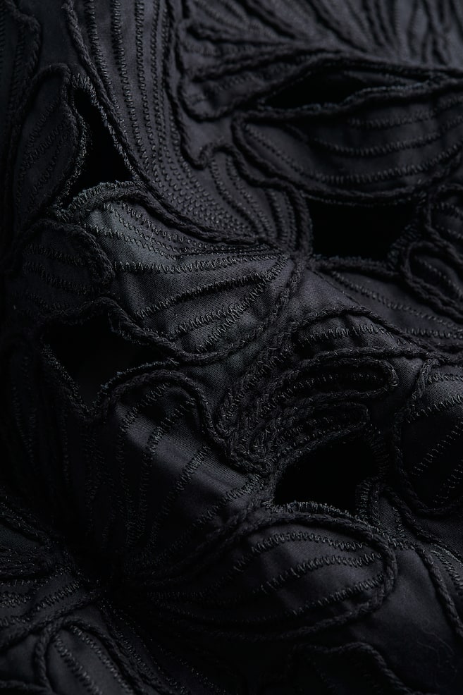 Embroidered dress - Black - 4