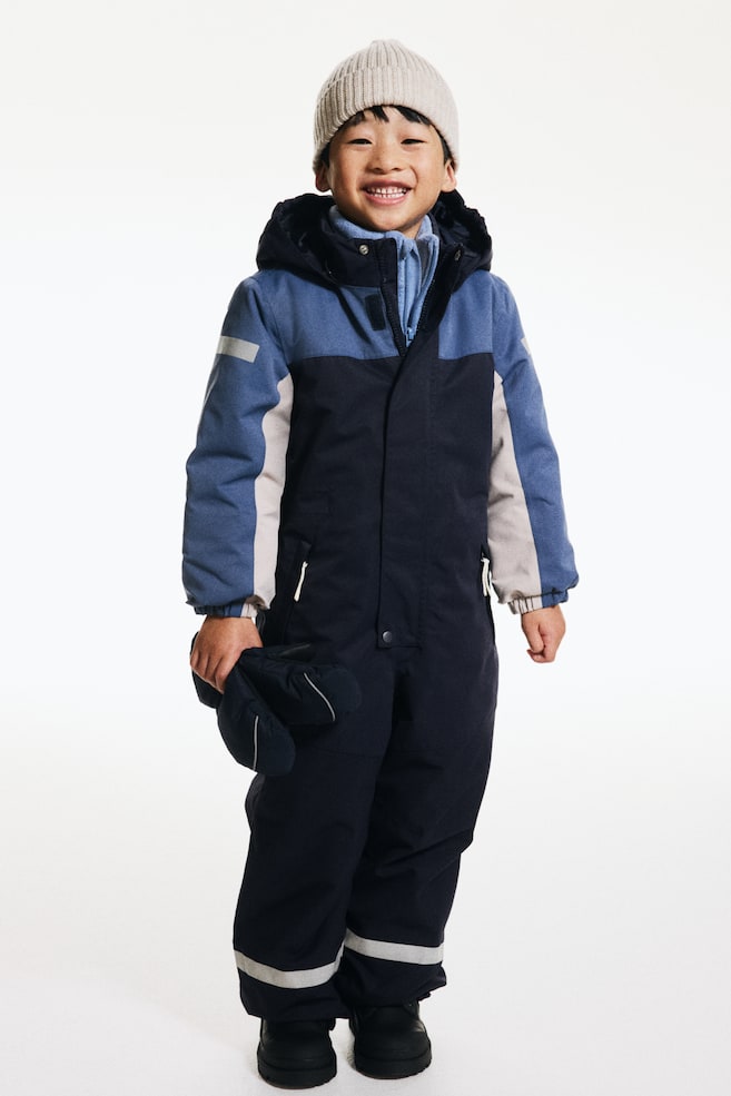 Waterproof room-to-grow snowsuit - Navy blue/Colour block/Black/Light dusty pink/Leopard print - 2
