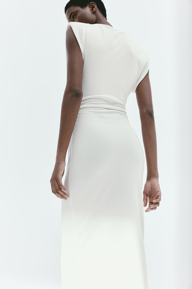 Shoulder-pad dress - Cream/Black - 6