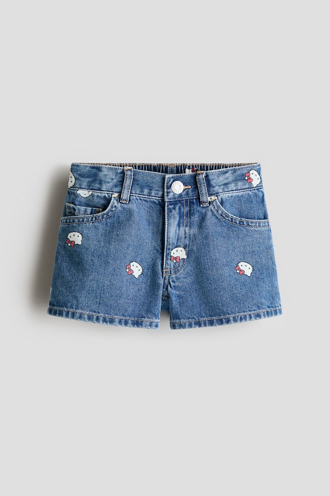 Printed Denim Shorts - Denim blue/Hello Kitty/Light denim blue/Lilo & Stitch - 1