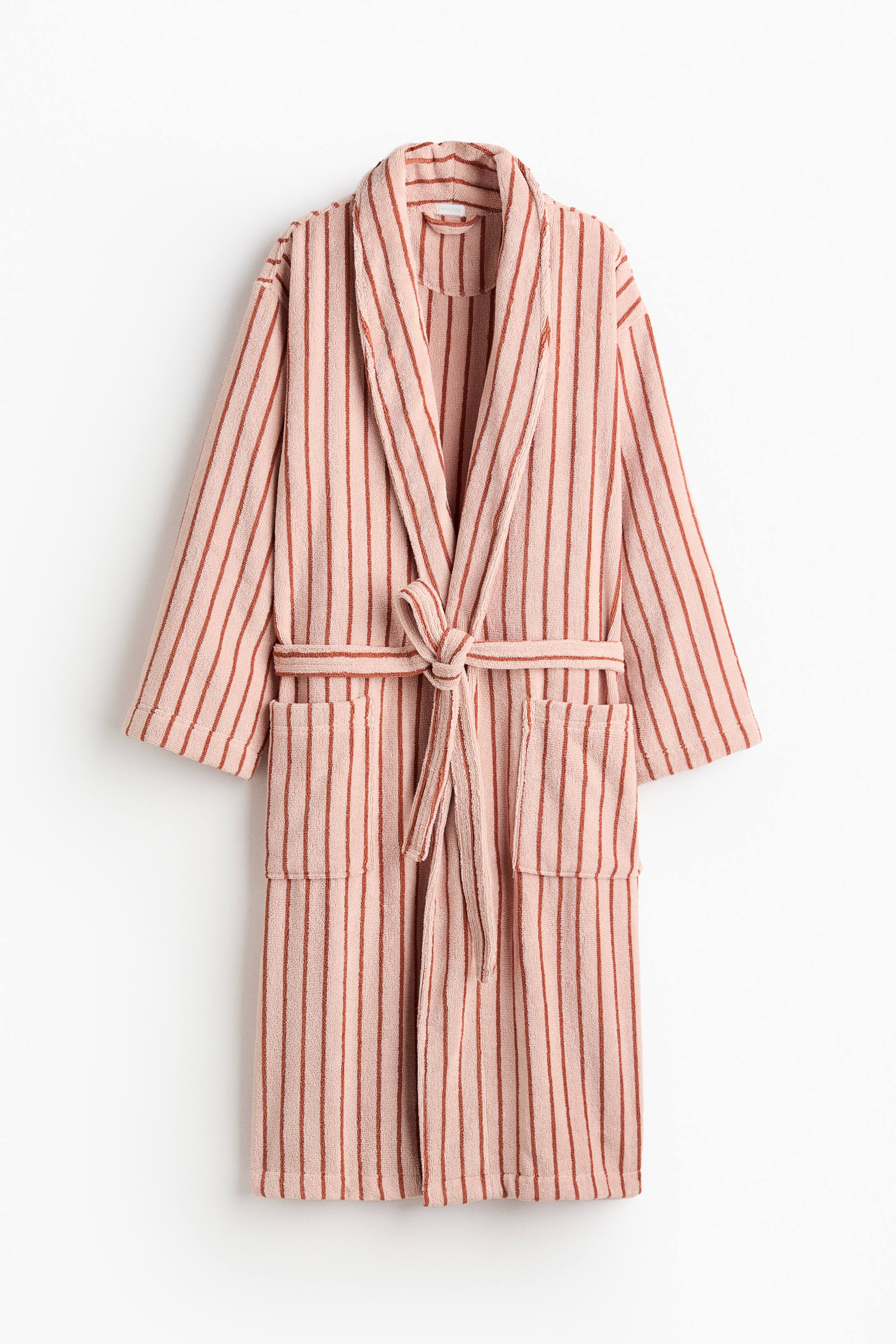 View larger image: Cotton terry dressing gown - Powder pink - Home All | H&M IN 1