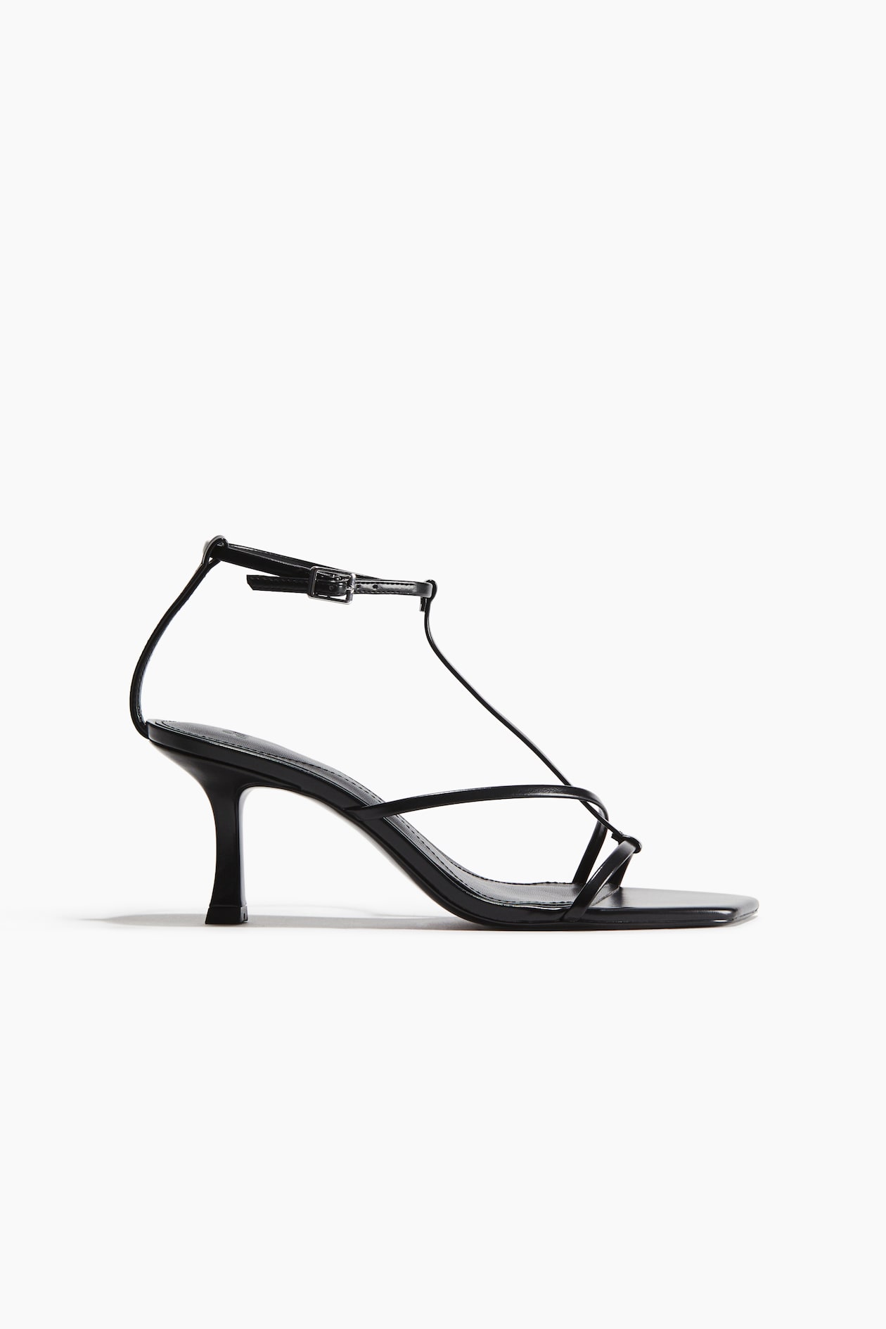 Heeled strappy sandals Black Ladies H&M